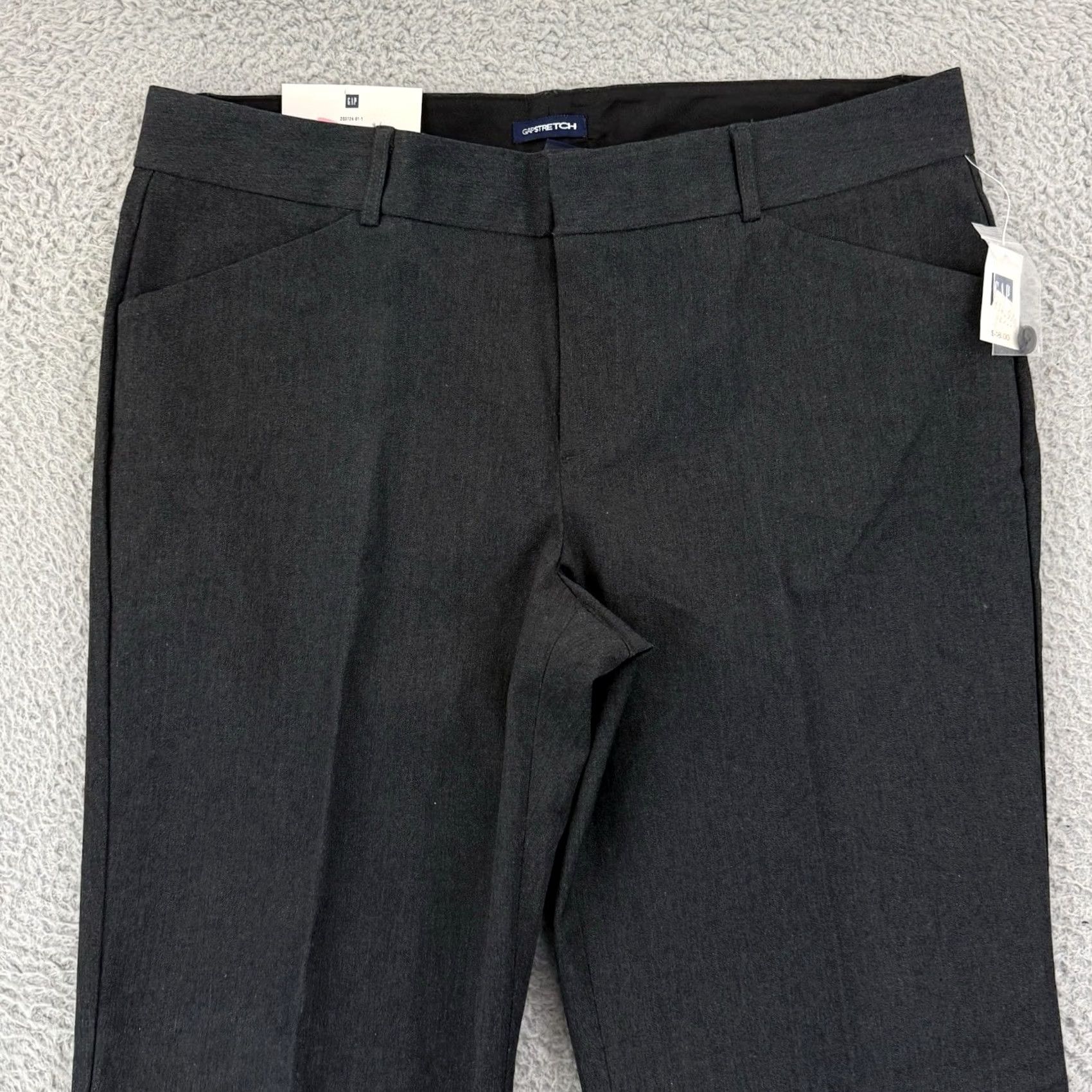 Gap VINTAGE Gap Pants Womens 12 Black Flared Trouser Stretch 34x34 NWT City 90s Dress Pants Women Size 34" / US 12 / IT 48 - 3 Thumbnail