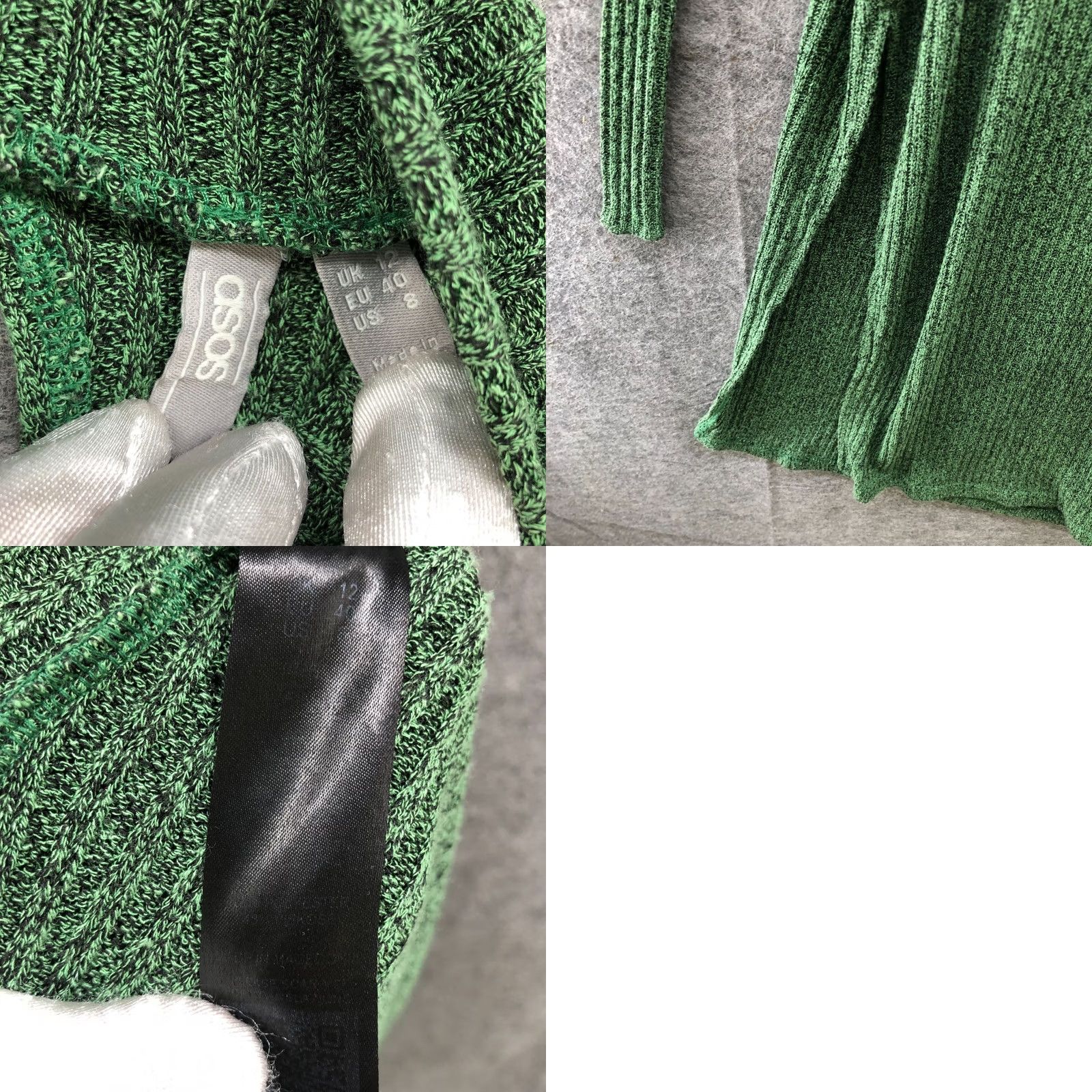 Asos ASOS Knit Sleeveless Mock Neck Sweater Dress Womens 8 Green Side Slit Tie Waist Size M / US 6-8 / IT 42-44 - 8 Thumbnail
