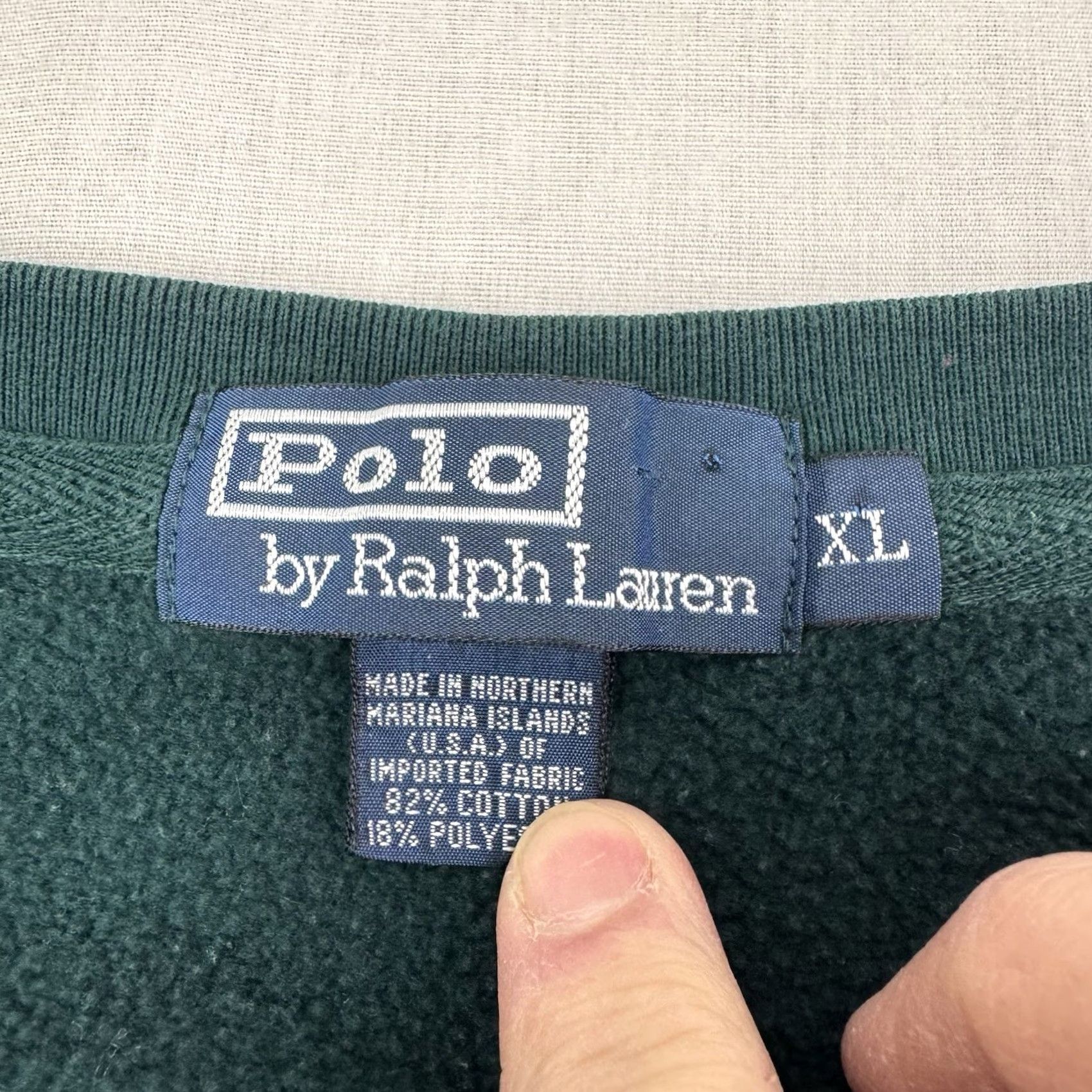 Polo Ralph Lauren VINTAGE Polo Ralph Lauren Sweatshirt Adult XL Crewneck Pullover Green Designer 90s Mens Size US XL / EU 56 / 4 - 3 Thumbnail