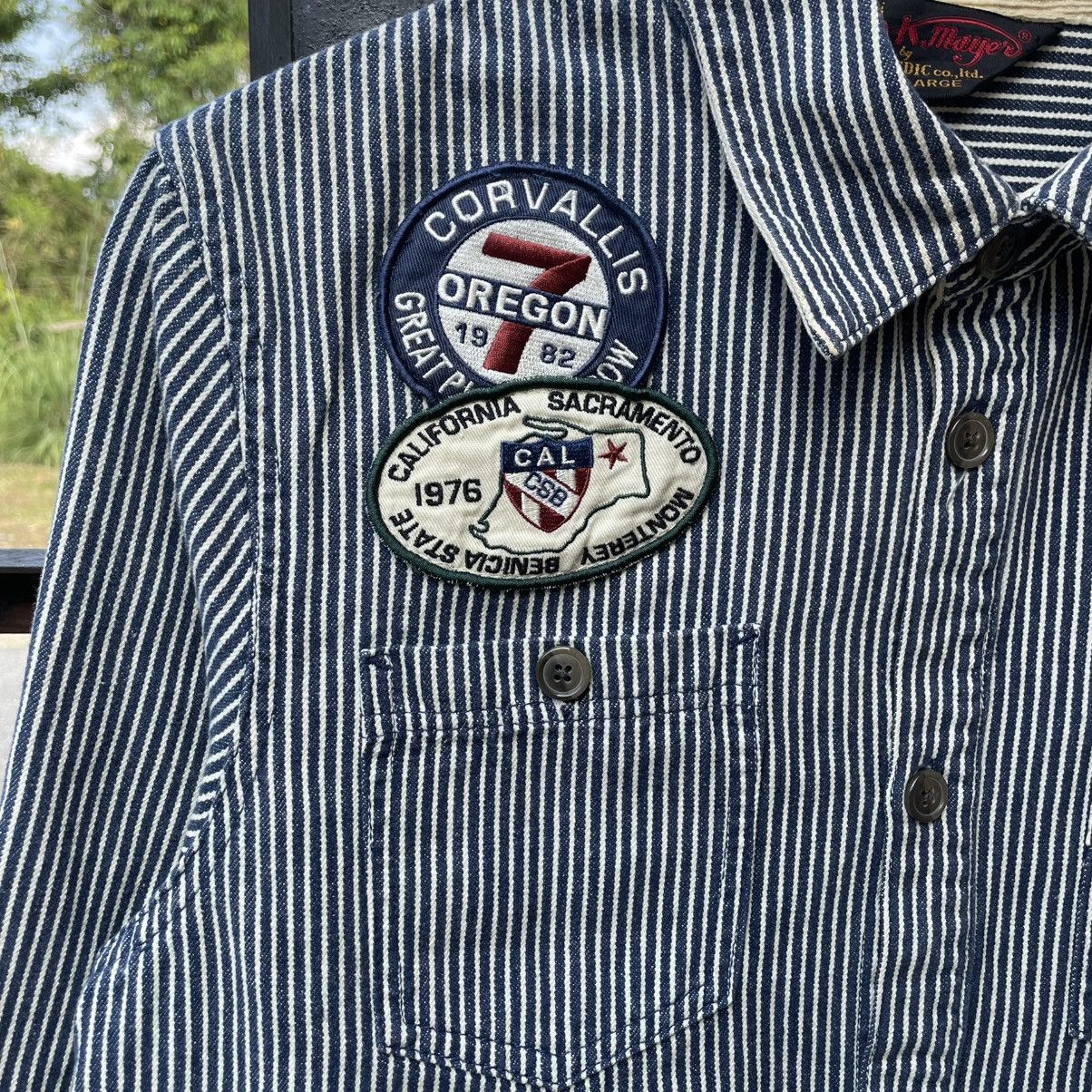 Japanese Brand 🔥🇯🇵K Mayer Striped Hickory Styles Buttons Works Shirts Size US M / EU 48-50 / 2 - 7 Thumbnail