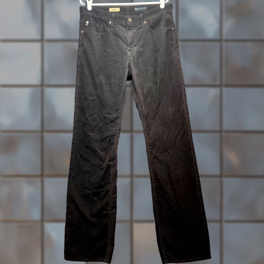 Vintage AG Adriano Goldschmied Pants Mens 32 Black 34x34 Corduroy The Protege Straight Leg Tag Size US 32 / EU 48 - 1 Thumbnail