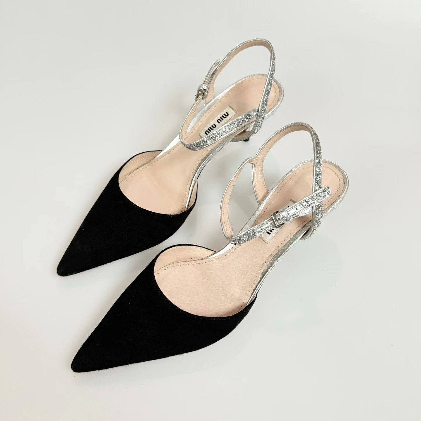 Miu Miu Miumiu Black Pointed-Toe Kitten Heels Size US 7 / IT 37 - 1 Thumbnail