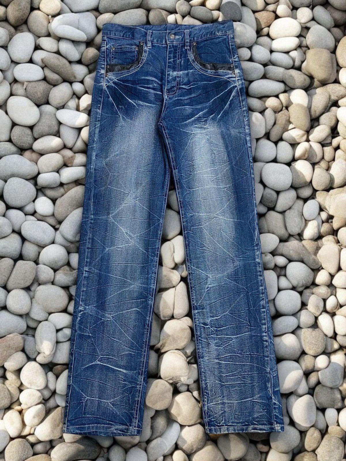 If Six Was Nine × Japanese Brand × Le Grande Bleu (L.G.B.) Unbrand Jean Japan Whisker Clawn Mark Design Straight Cut Size US 28 / EU 44 - 1 Thumbnail