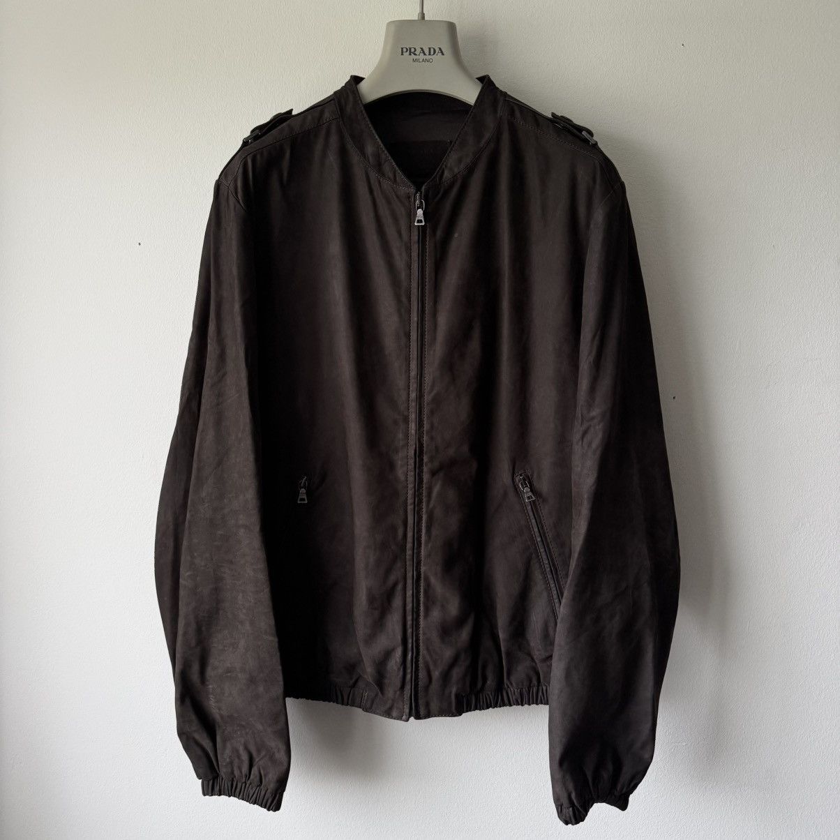 Prada Prada SS2007 Brown Nubuck Leather Bomber Jacket Size US M / EU 48-50 / 2 - 1 Thumbnail