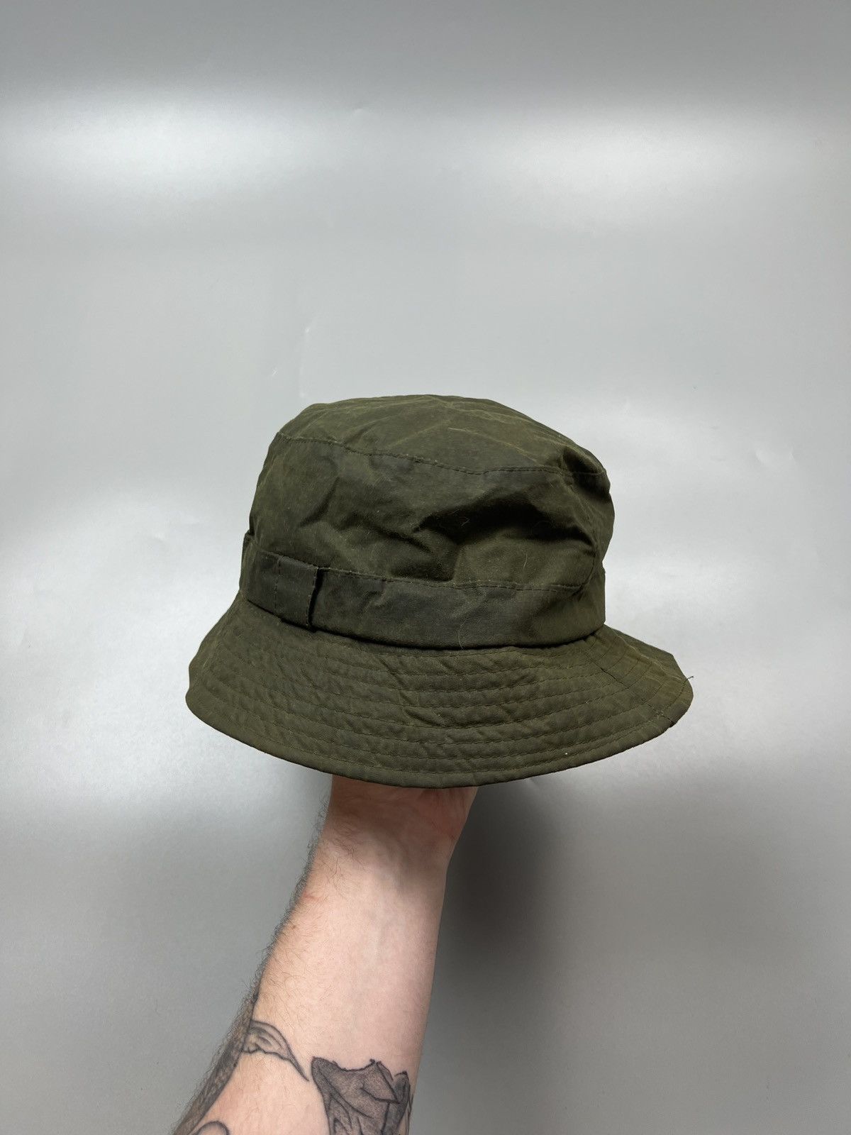 Barbour × Vintage Vintage Barbour Waxed Bucket Hat (Y0481) Size ONE SIZE - 2 Thumbnail