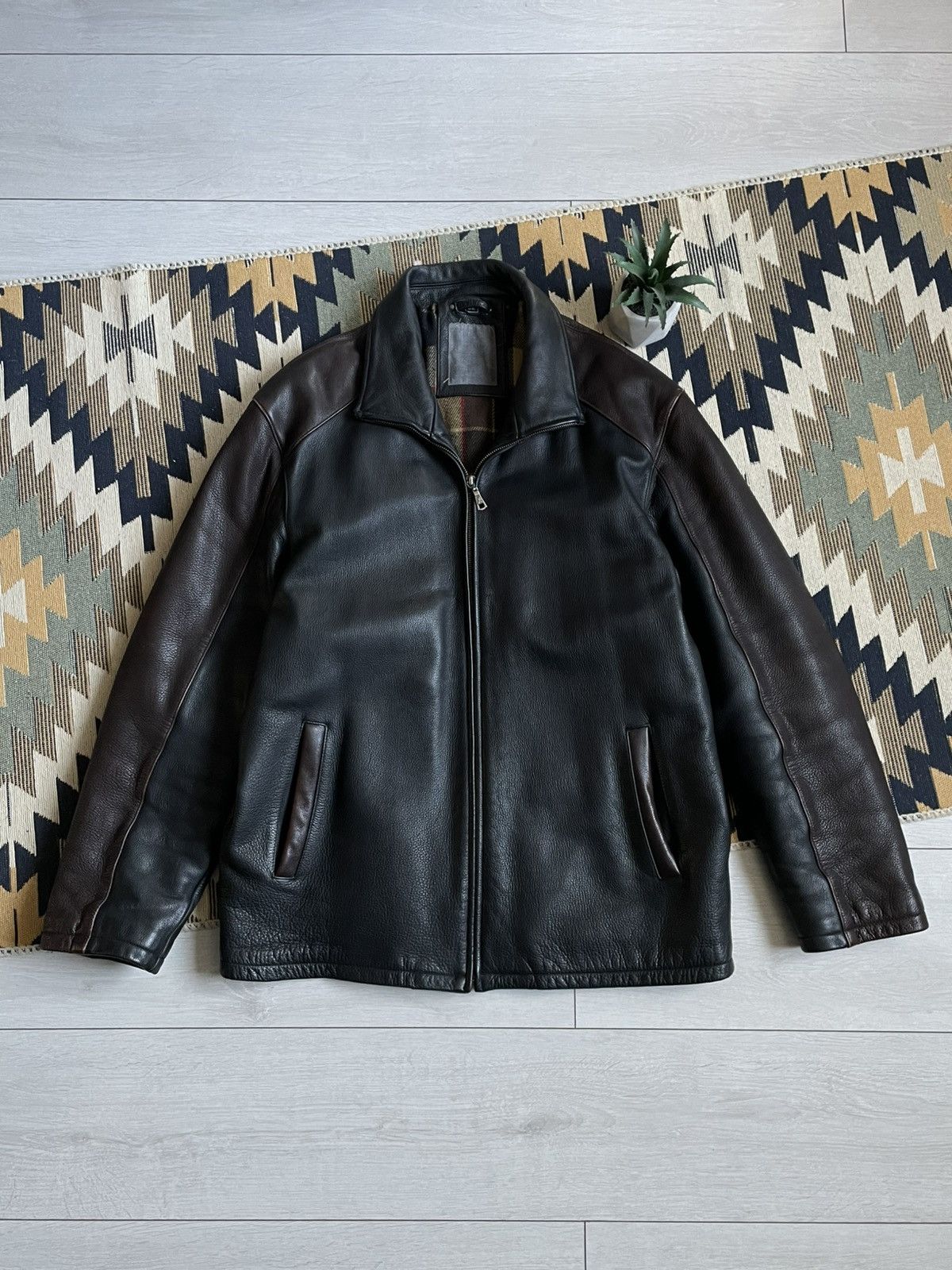Vintage Vintage 90’s Real Leather Aviator Jacket Size US L / EU 52-54 / 3 - 1 Thumbnail