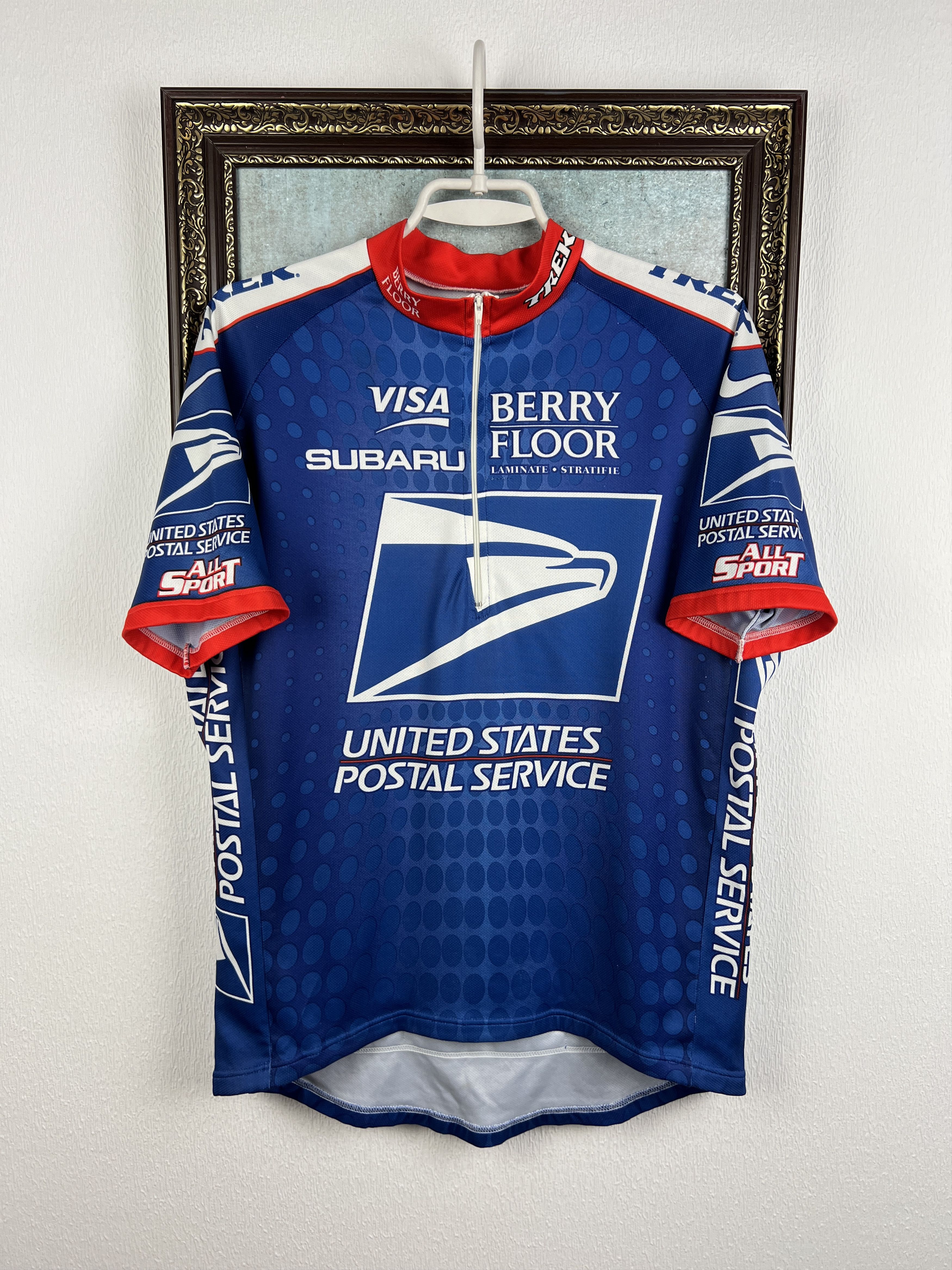 Nike USA Postal Service USPS Cycling Biking Jersey Shirt Size US L / EU 52-54 / 3 - 1 Thumbnail