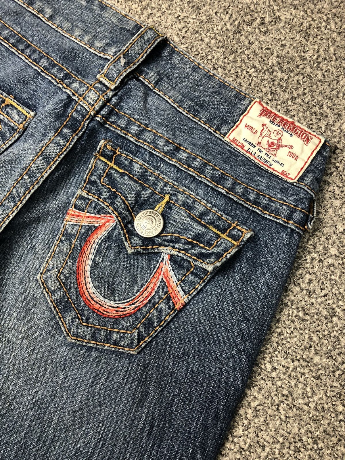 Japanese Brand × True Religion × Vintage Vintage Faded Blue True Religion Ella Rainbow Flare Jeans Size 30" / US 8 / IT 44 - 3 Thumbnail