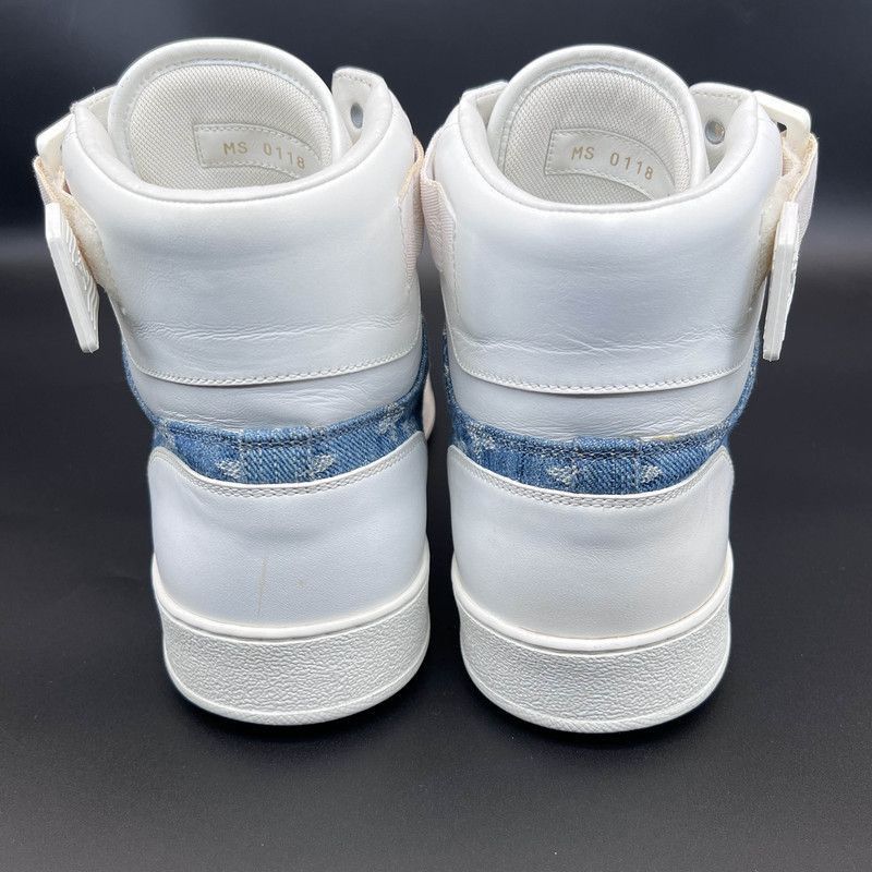 Louis Vuitton Rivoli High Top Sneakers in White Blue -