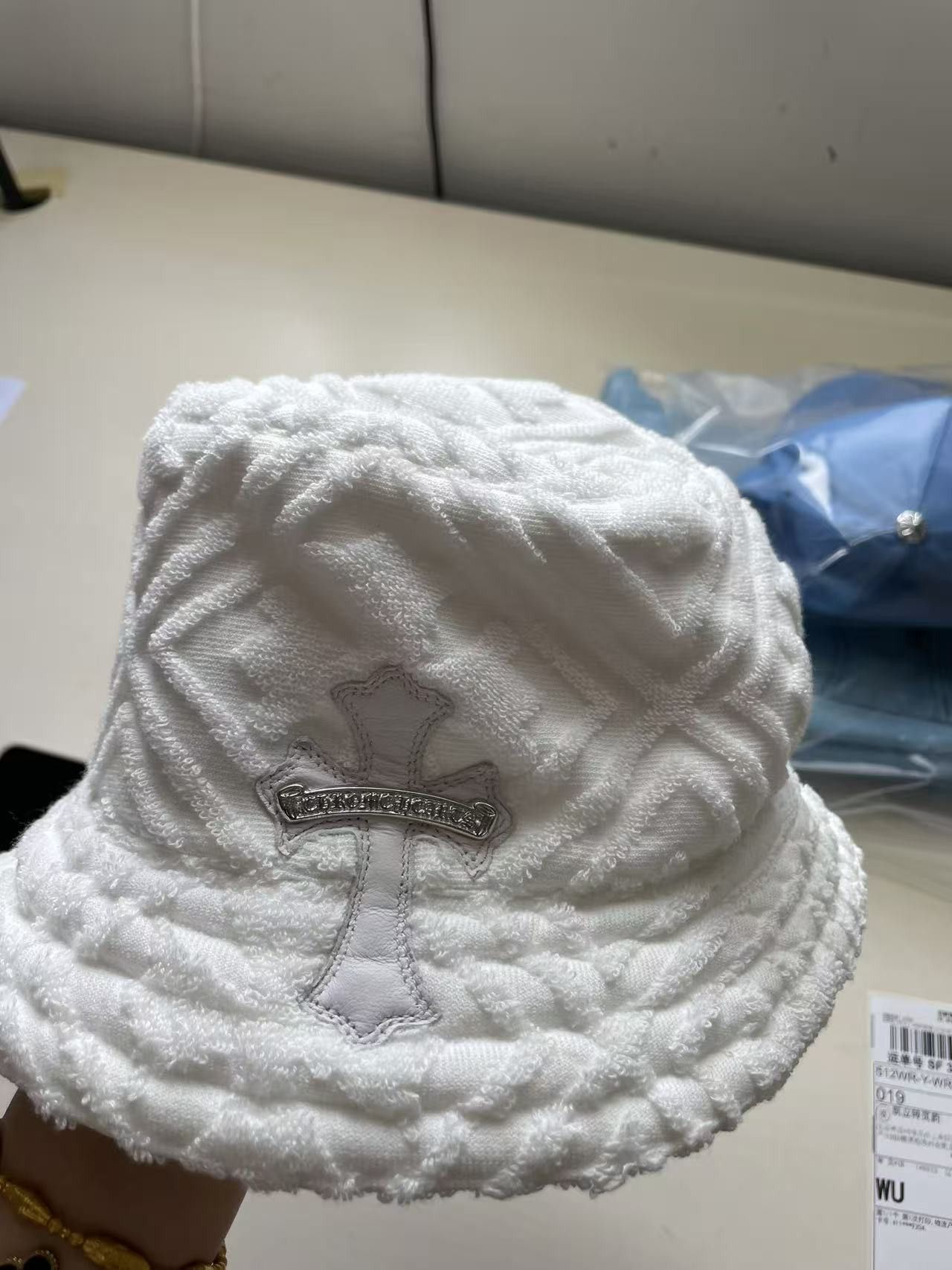 Chrome Hearts Chrome Hearts Cross Leather Patch Terry Cloth Hat Size ONE SIZE - 7 Thumbnail