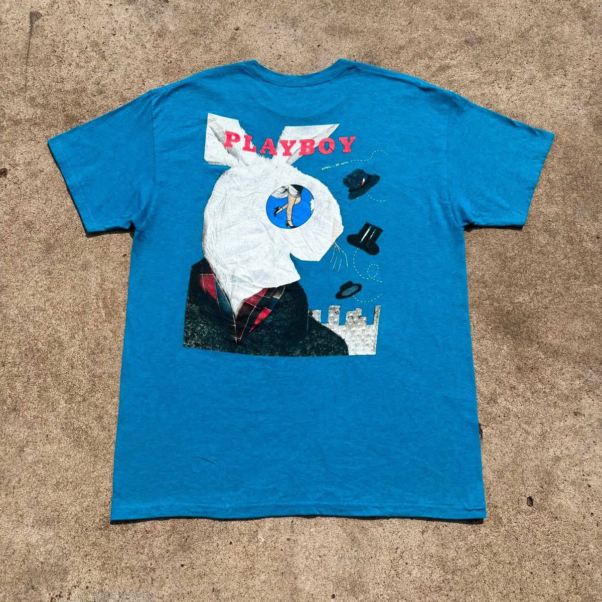 Playboy PLAYBOY T Shirt Mens L Period Cover Bunny Blue Tee Shirt Size US L / EU 52-54 / 3 - 1 Thumbnail