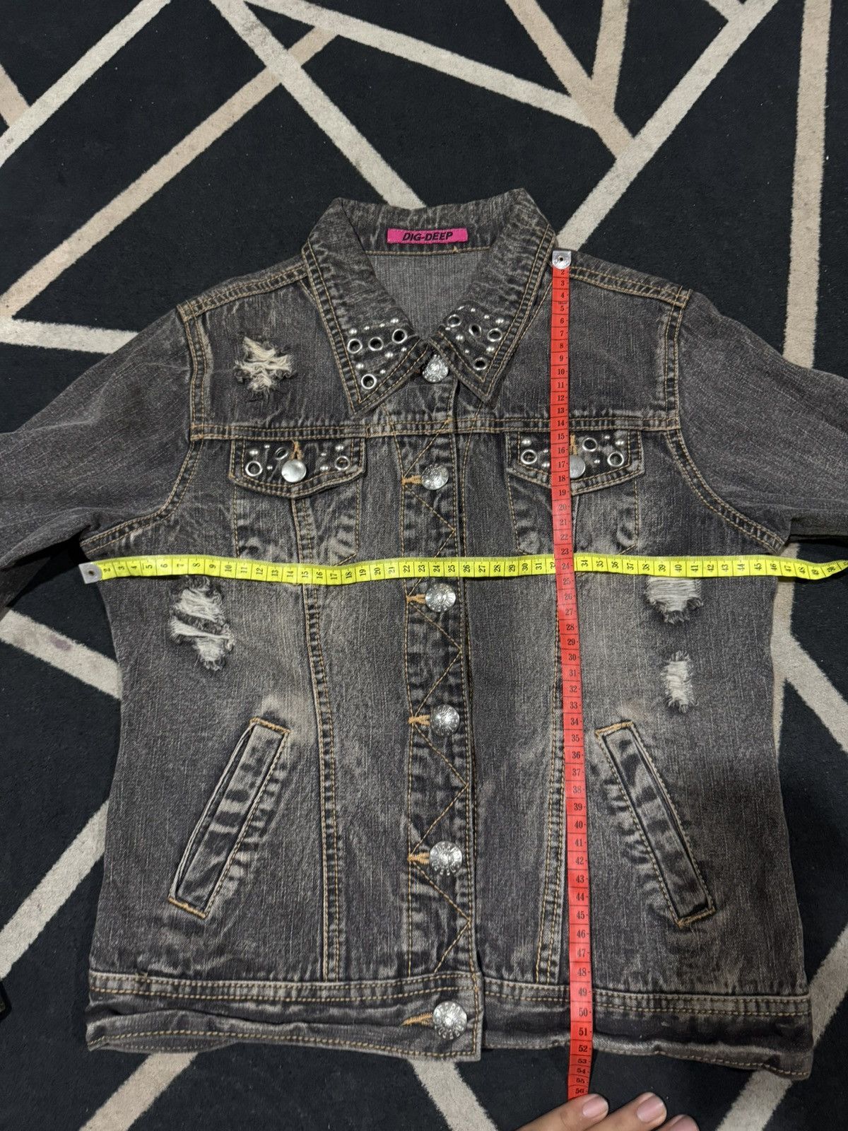 If Six Was Nine Japanese Studded Ring Digdeep Denim Jacket Distressed Size US S / EU 44-46 / 1 - 7 Thumbnail