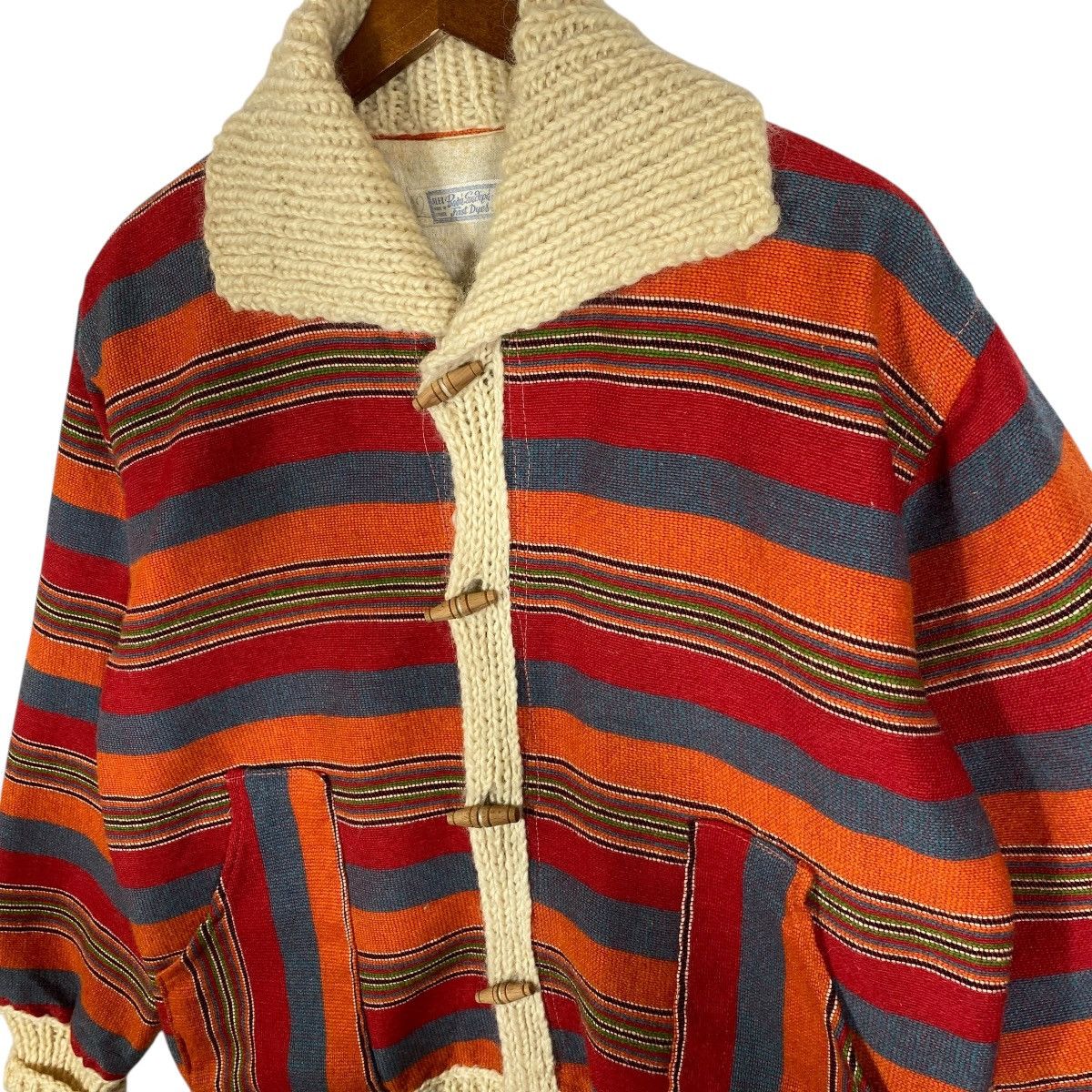Vintage Vintage 70s Alex Baon Striped Wool Knit Jacket Size L Size US L / EU 52-54 / 3 - 6 Thumbnail