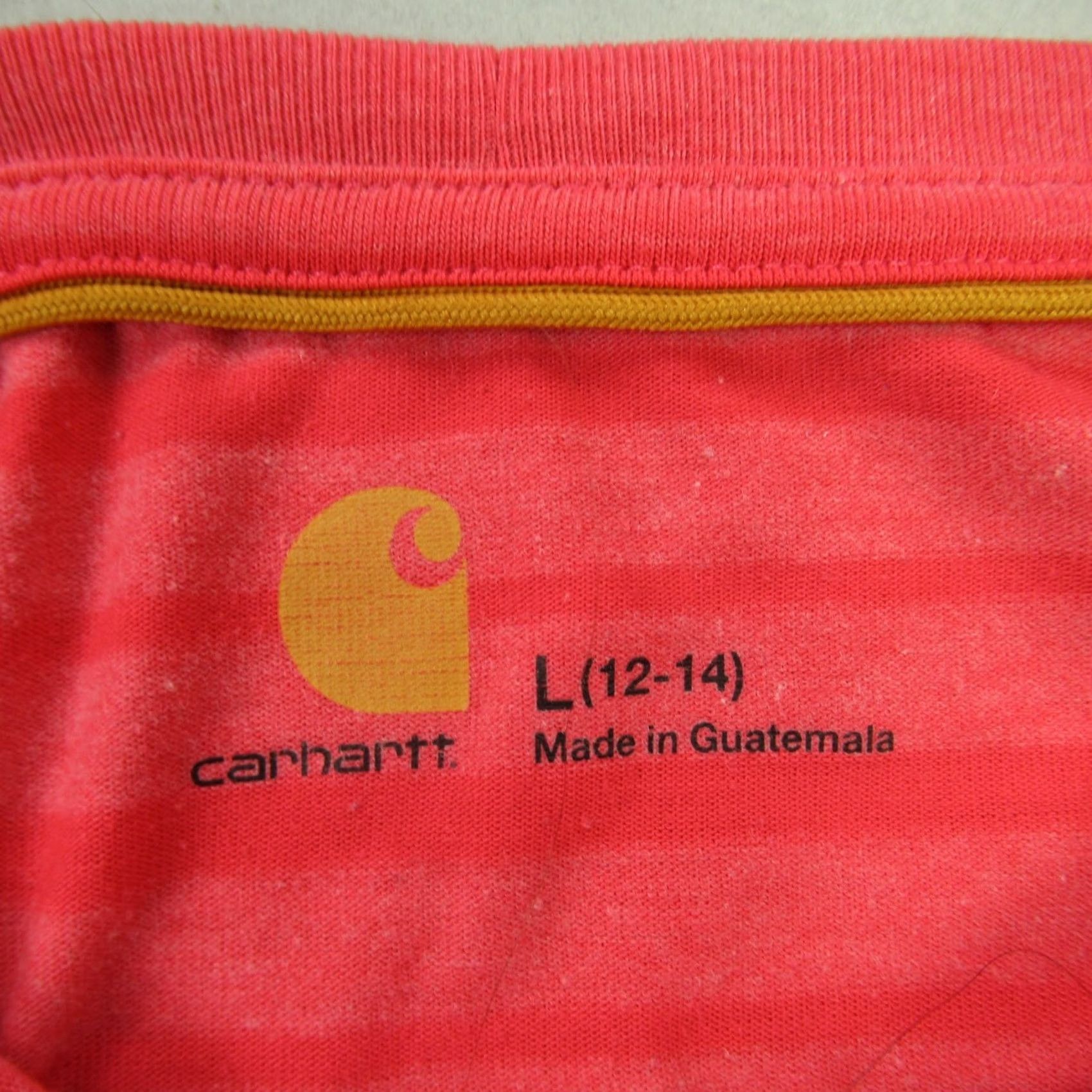 Carhartt Carhartt Shirt Womens Large Short Sleeve Crew Neck Lightweight Pink Striped Logo Casual Size L / US 10 / IT 46 - 4 Thumbnail