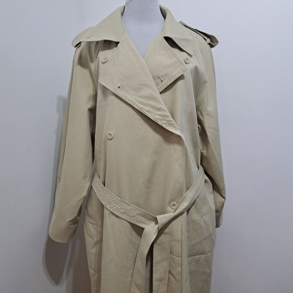 Other Zhou Mo Oversized Trench Coat Tencel Belted No Size Tag Medium Light Olive NWT Size M / US 6-8 / IT 42-44 - 16 Thumbnail