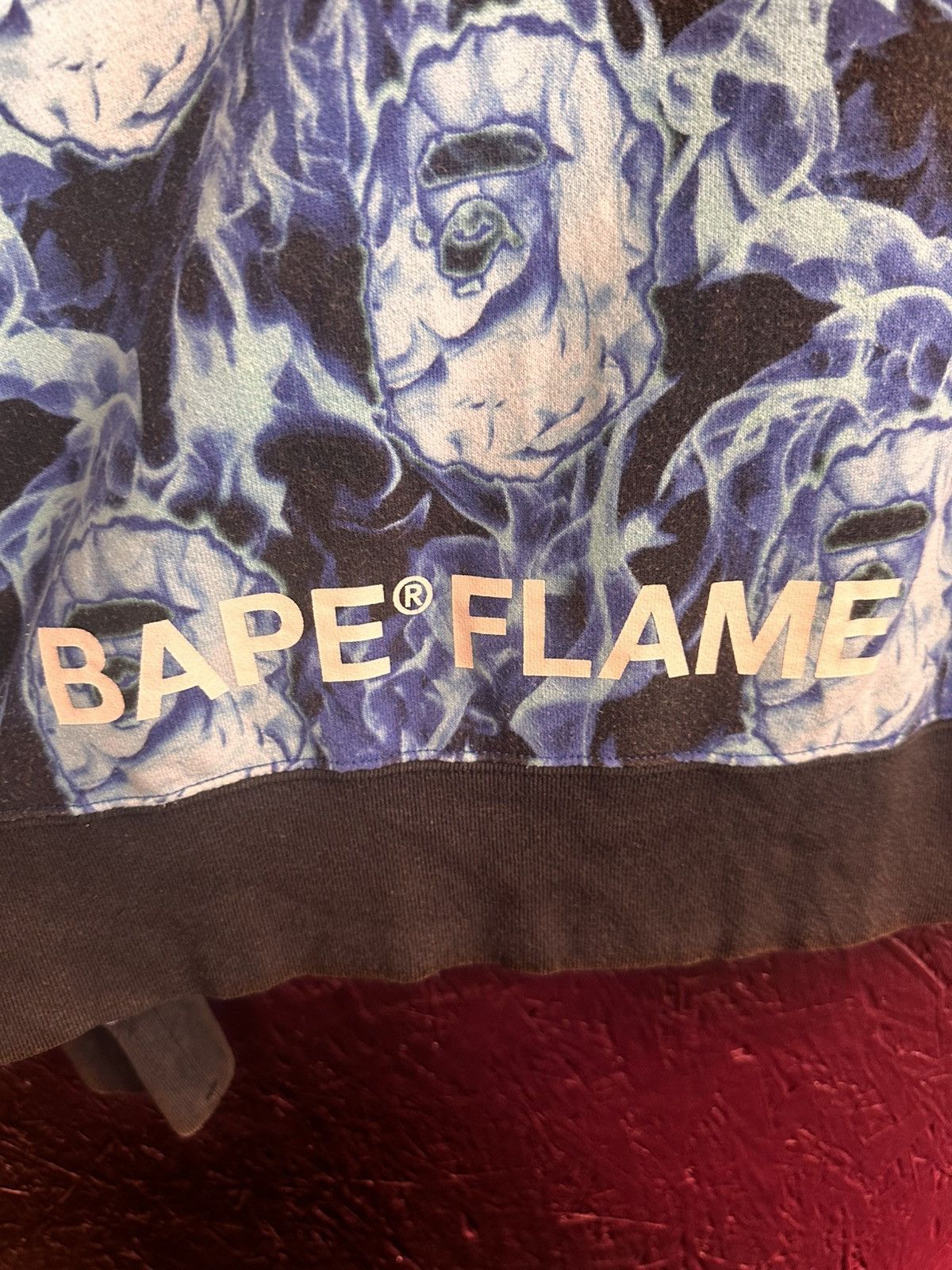 Bape BAPE Flame Wide crewneck blue Size US L / EU 52-54 / 3 - 4 Thumbnail