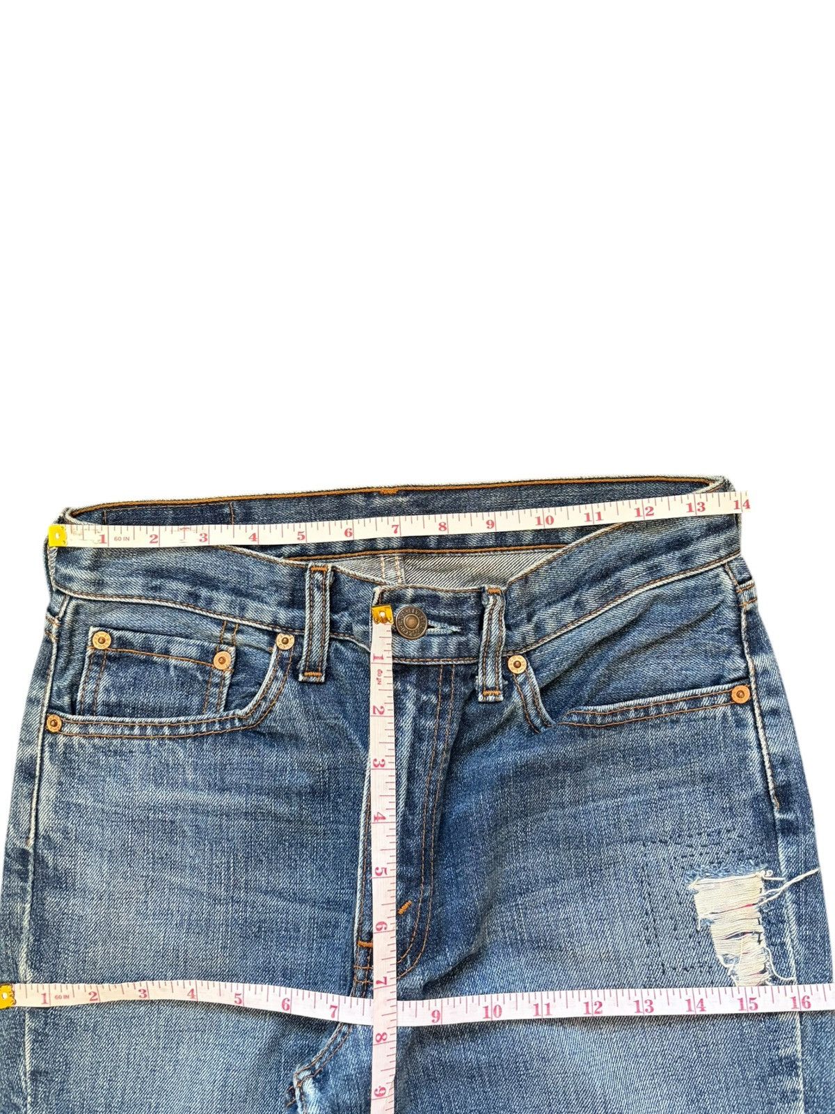 Levi's Vintage 90s Levis 505 Patches Distressed Jeans Size 27" / US 4 / IT 40 - 6 Thumbnail