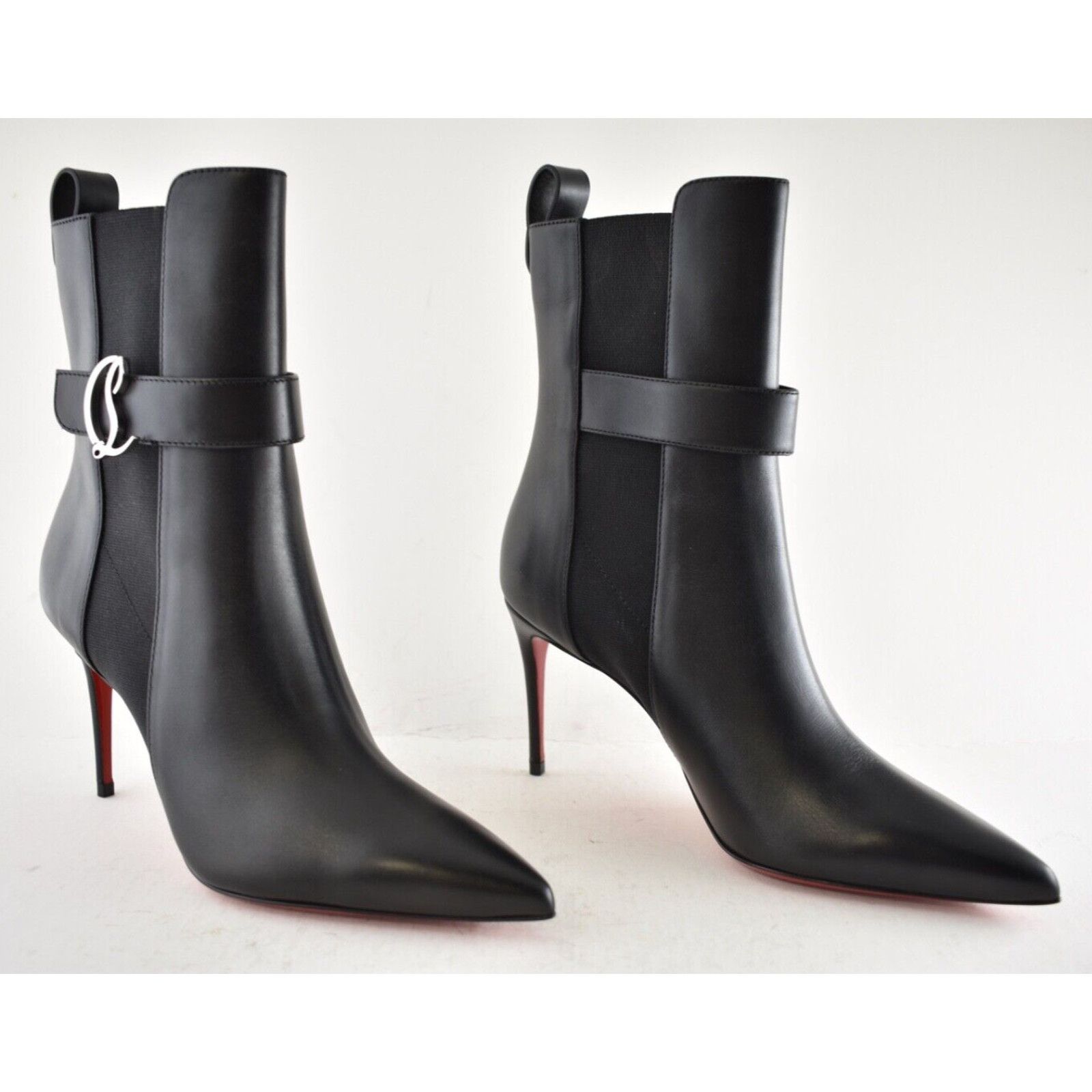 Christian Louboutin Christian Louboutin SO CL Chelsea Booty 85 Black Leather Size US 7.5 / IT 37.5 - 4 Thumbnail