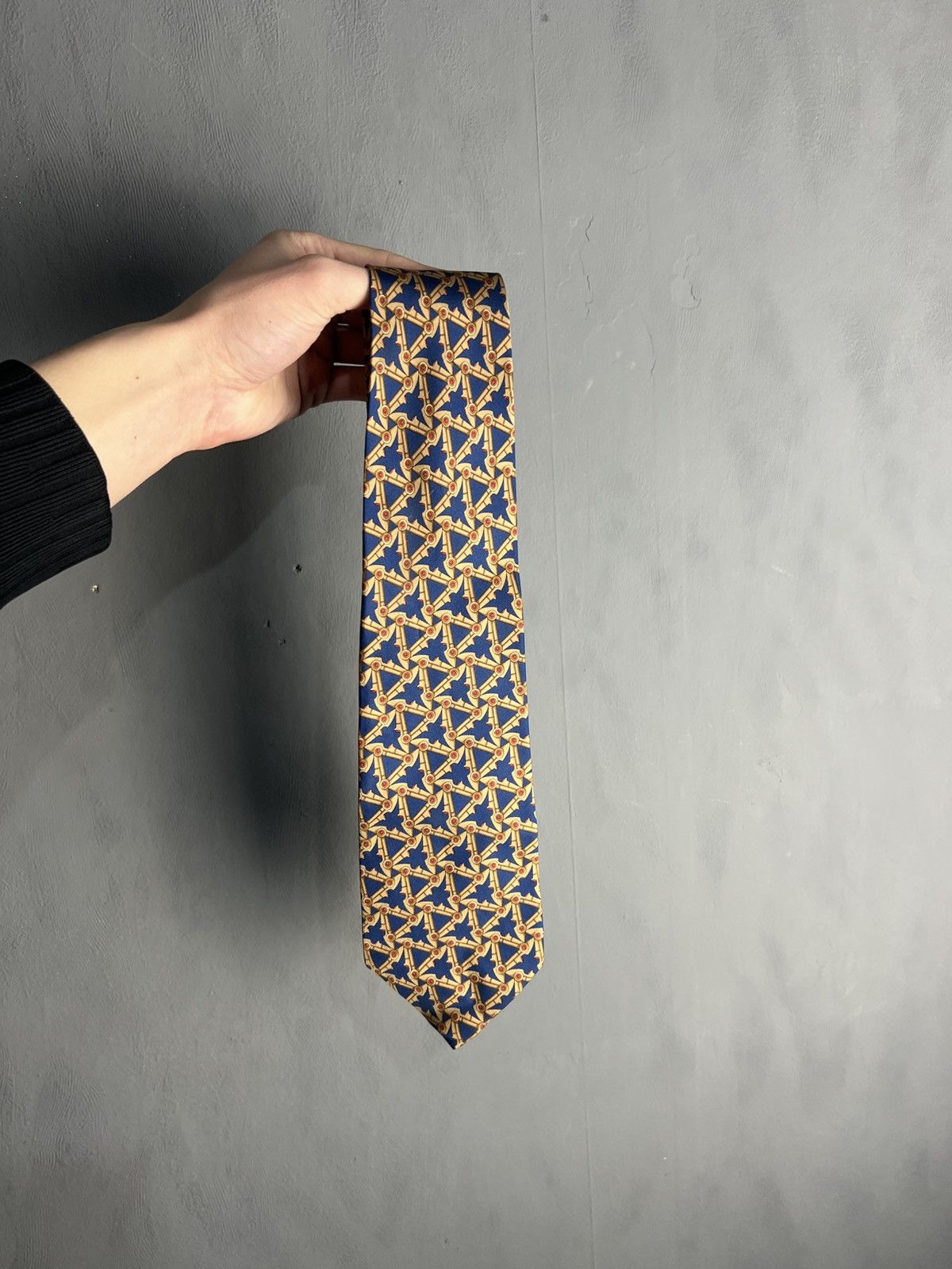 Gucci Gucci Tie Vintage Luxury Logo Silk monogram overprint Size ONE SIZE - 3 Thumbnail