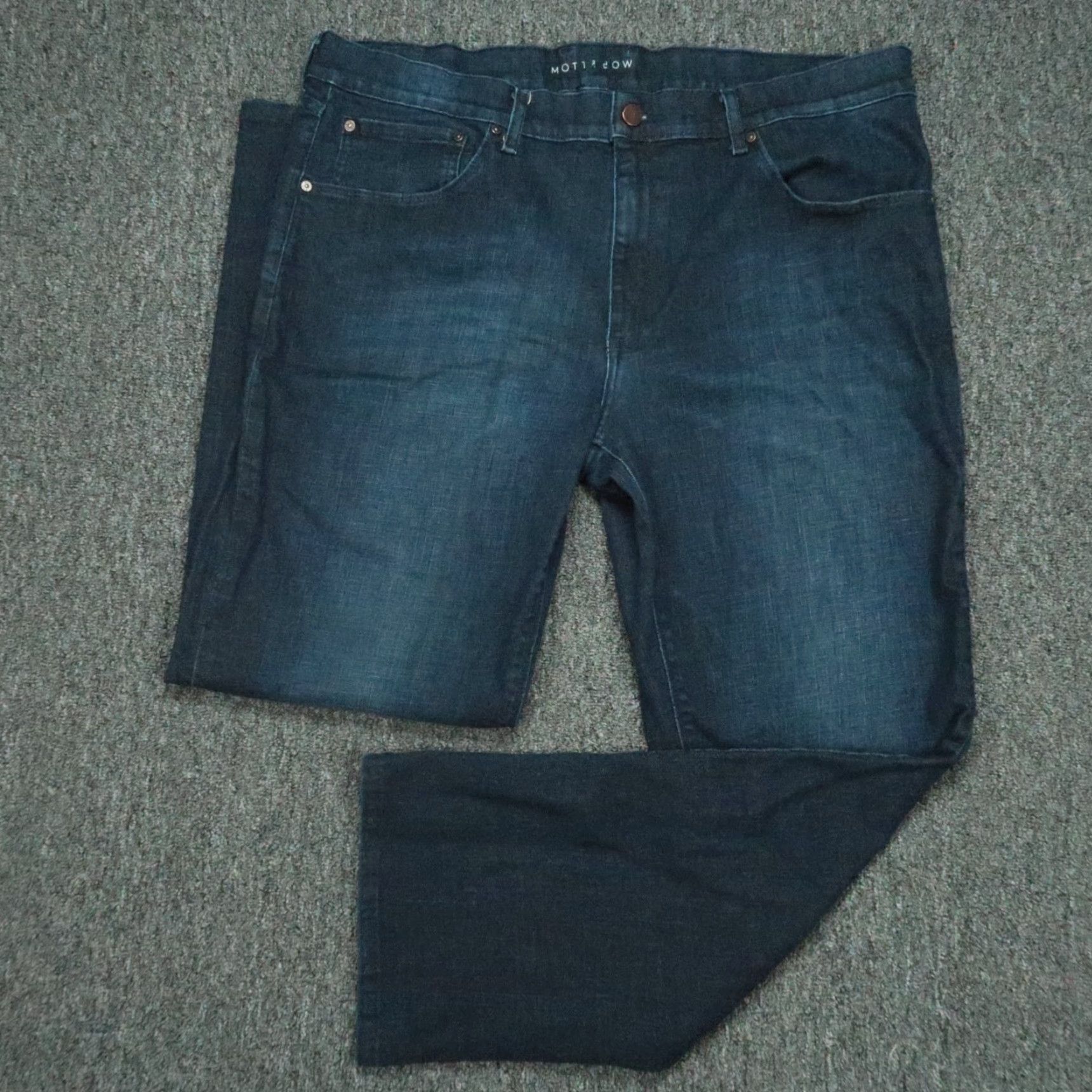 Mott & Bow Mott & Bow Jeans Mens 40x32 Blue Straight 5 Pocket Stretch Denim Dark Wash Size US 40 / EU 56 - 2 Thumbnail