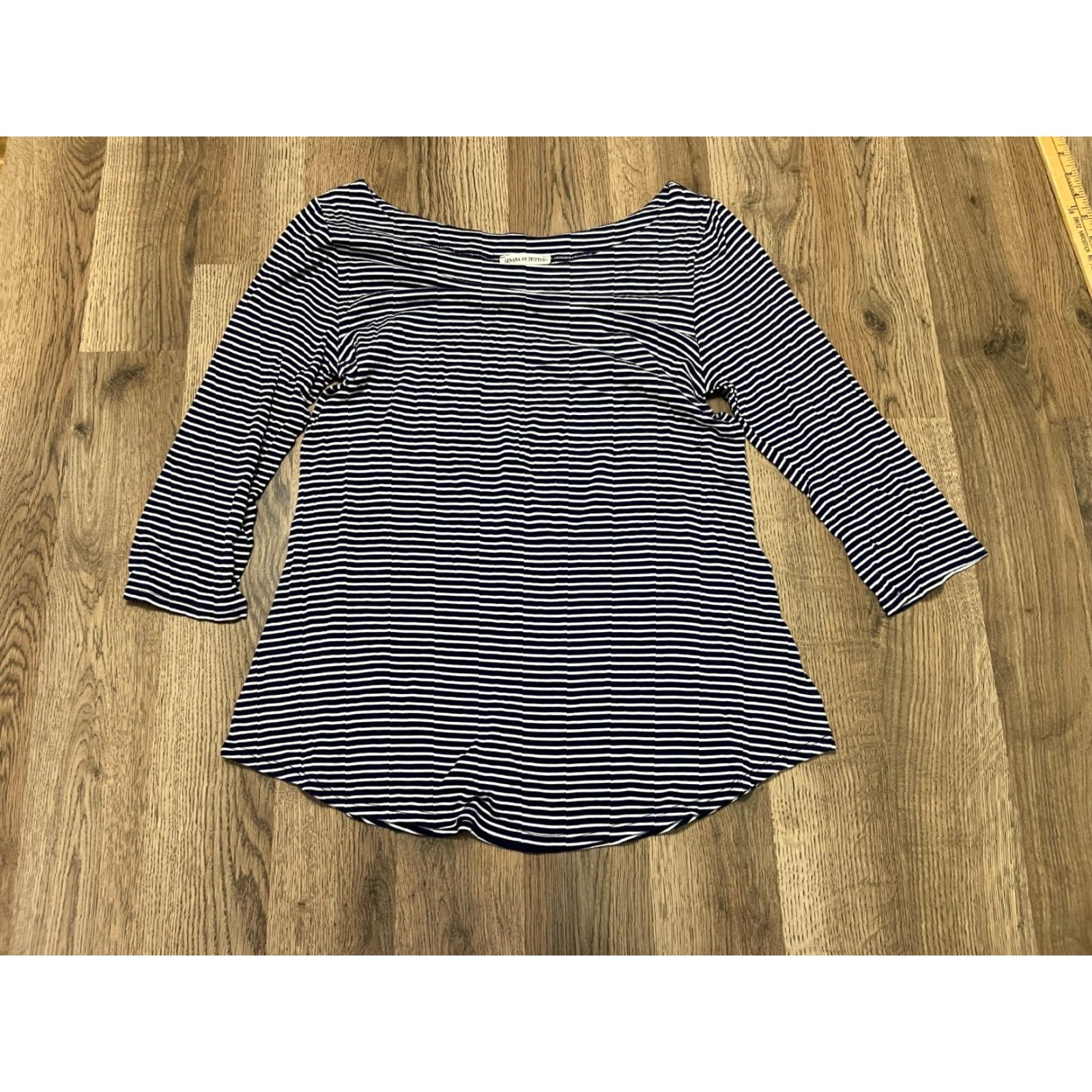 Vintage Zenana Outfitters Shirt Womens Size M Navy White Striped 3/4 Sleeve Casual Regular T-Shirt Size M / US 6-8 / IT 42-44 - 2 Thumbnail