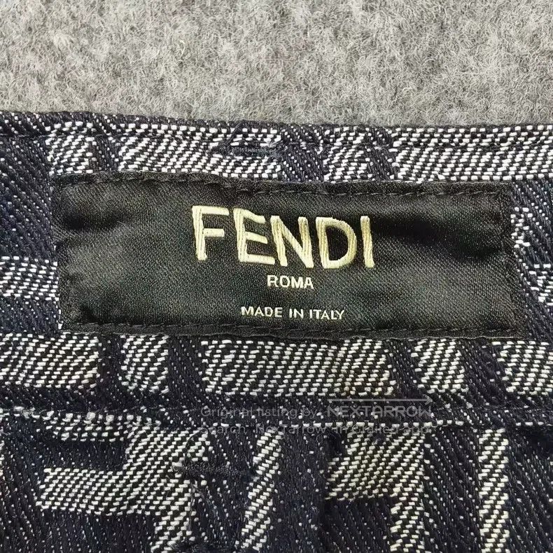 Fendi Fendi Printed Fringe Denim Shorts Size US 31 - 3 Thumbnail