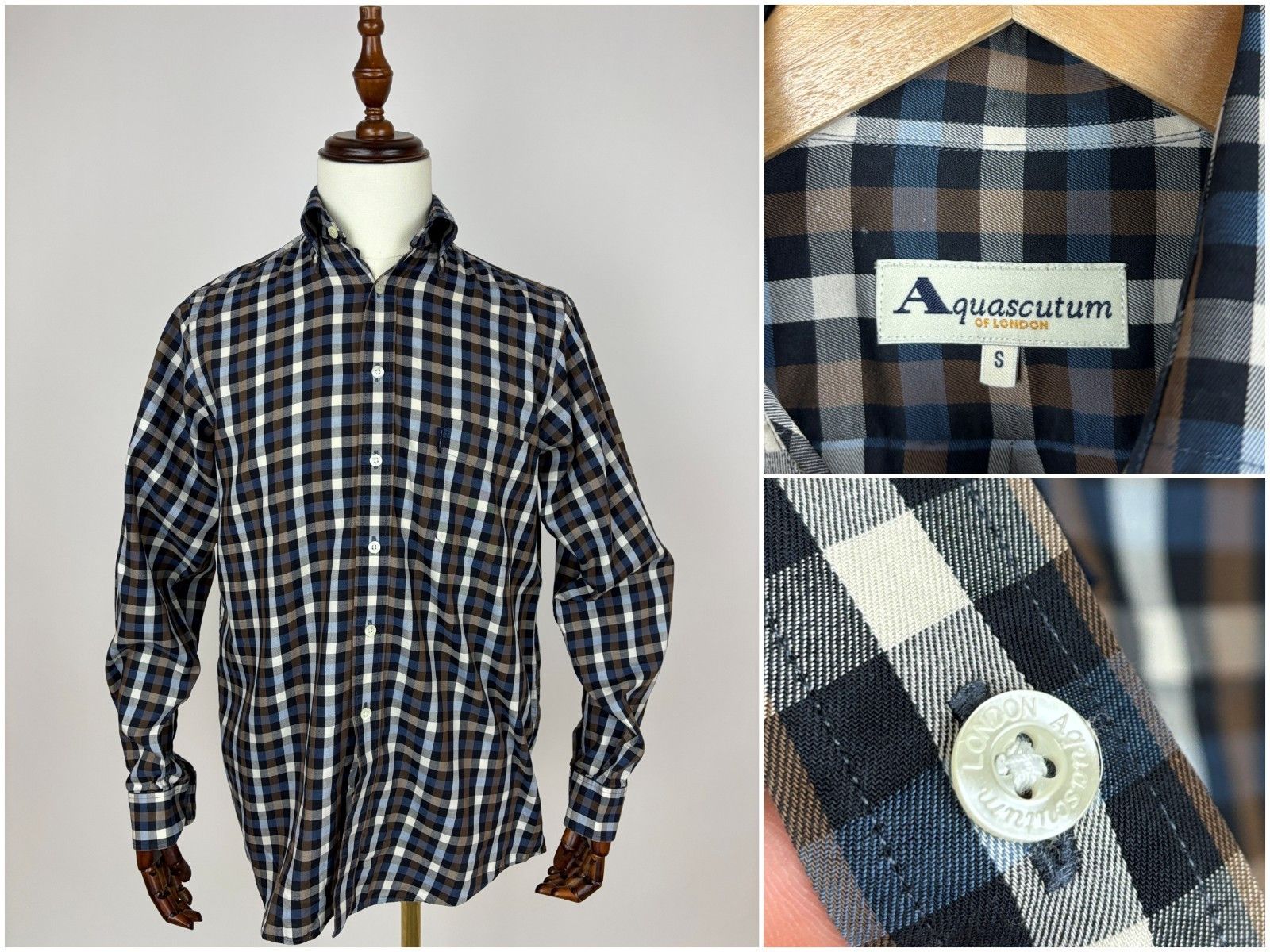 Aquascutum VTG Aquascutum of London Check Shirt Pocket Shirt Size US S / EU 44-46 / 1 - 1 Thumbnail