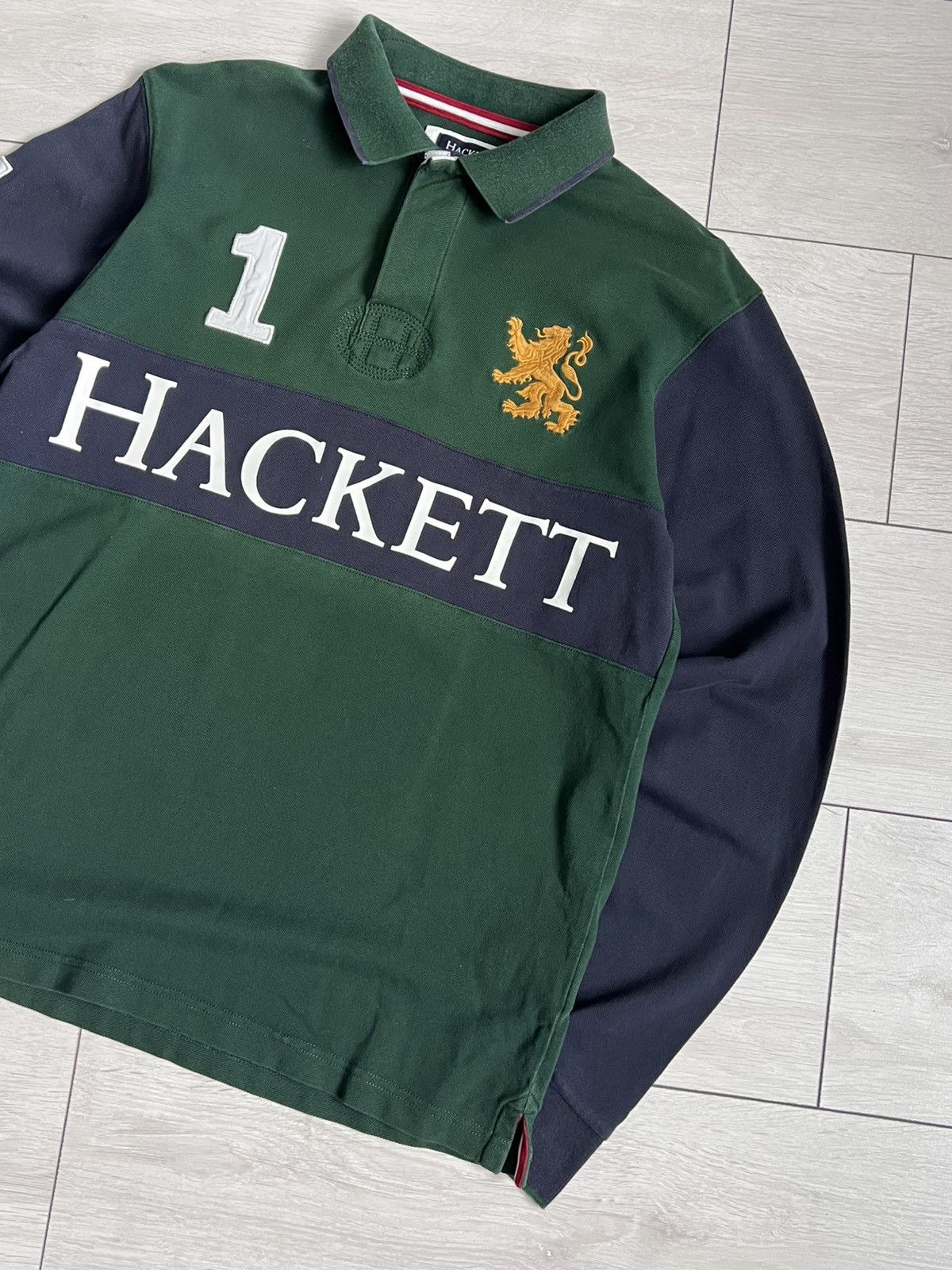 Hackett Hackett Polo Longsleeve Rugby Shirt Size US L / EU 52-54 / 3 - 5 Thumbnail