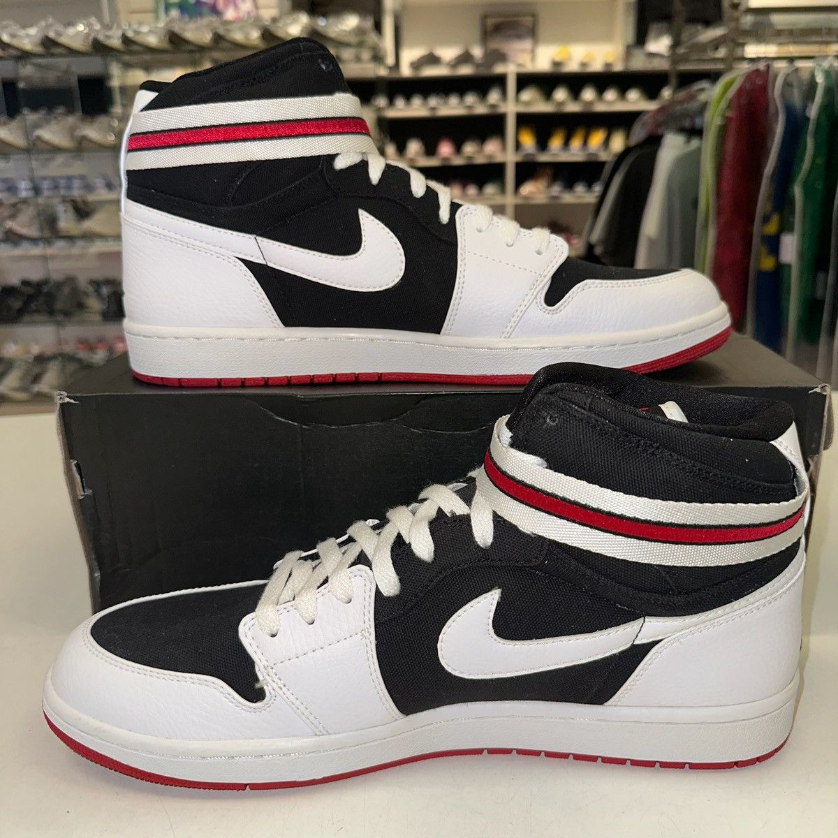 Jordan Brand × Nike Size 13 -Nike Air Jordan 1 High Strap White Black 342132-101 Size US 13 / EU 46 - 2 Thumbnail