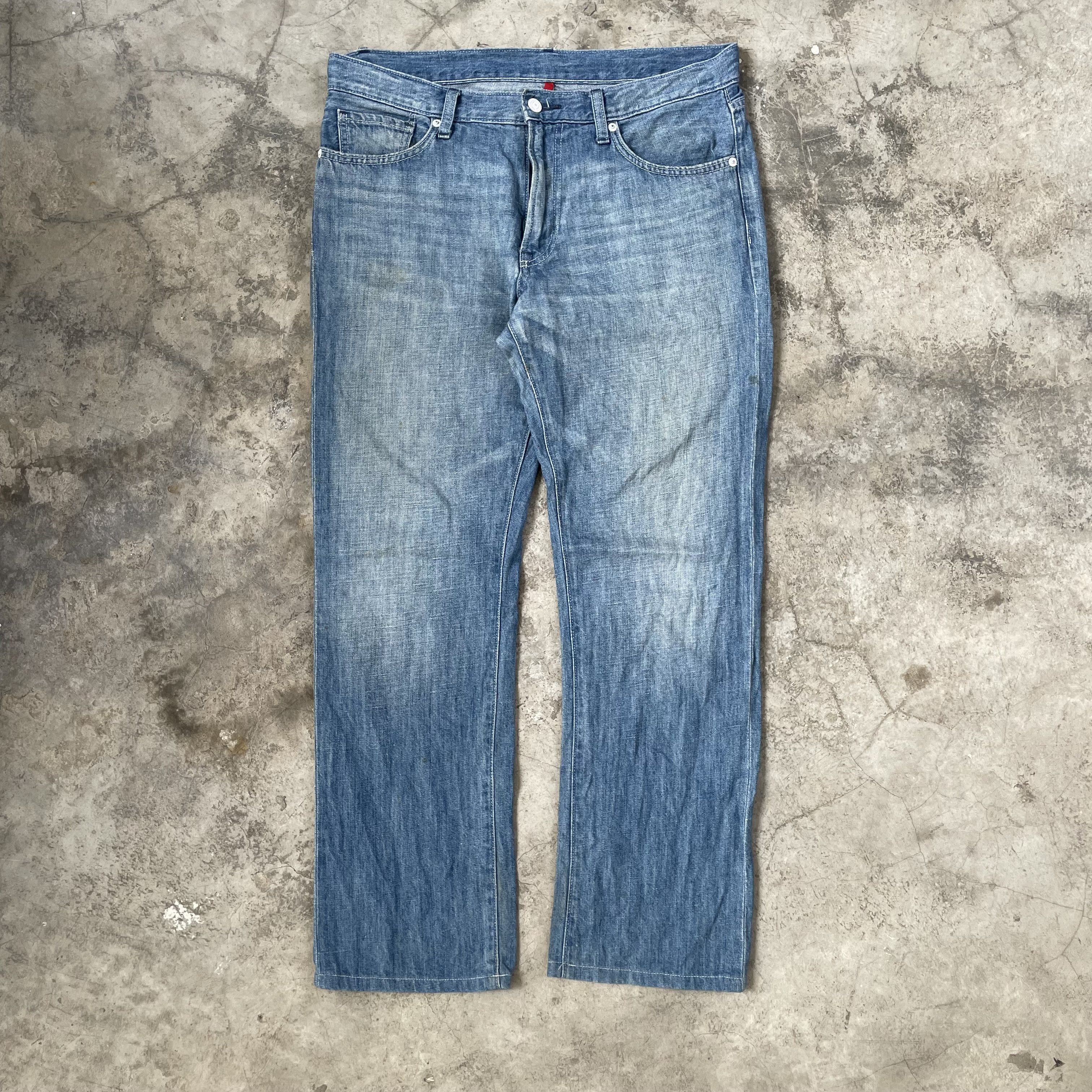 Japanese Brand × Uniqlo UNIQLO JEANS REGULAR STRAIGHT CUT LINEN COTTON Size US 36 / EU 52 - 1 Thumbnail
