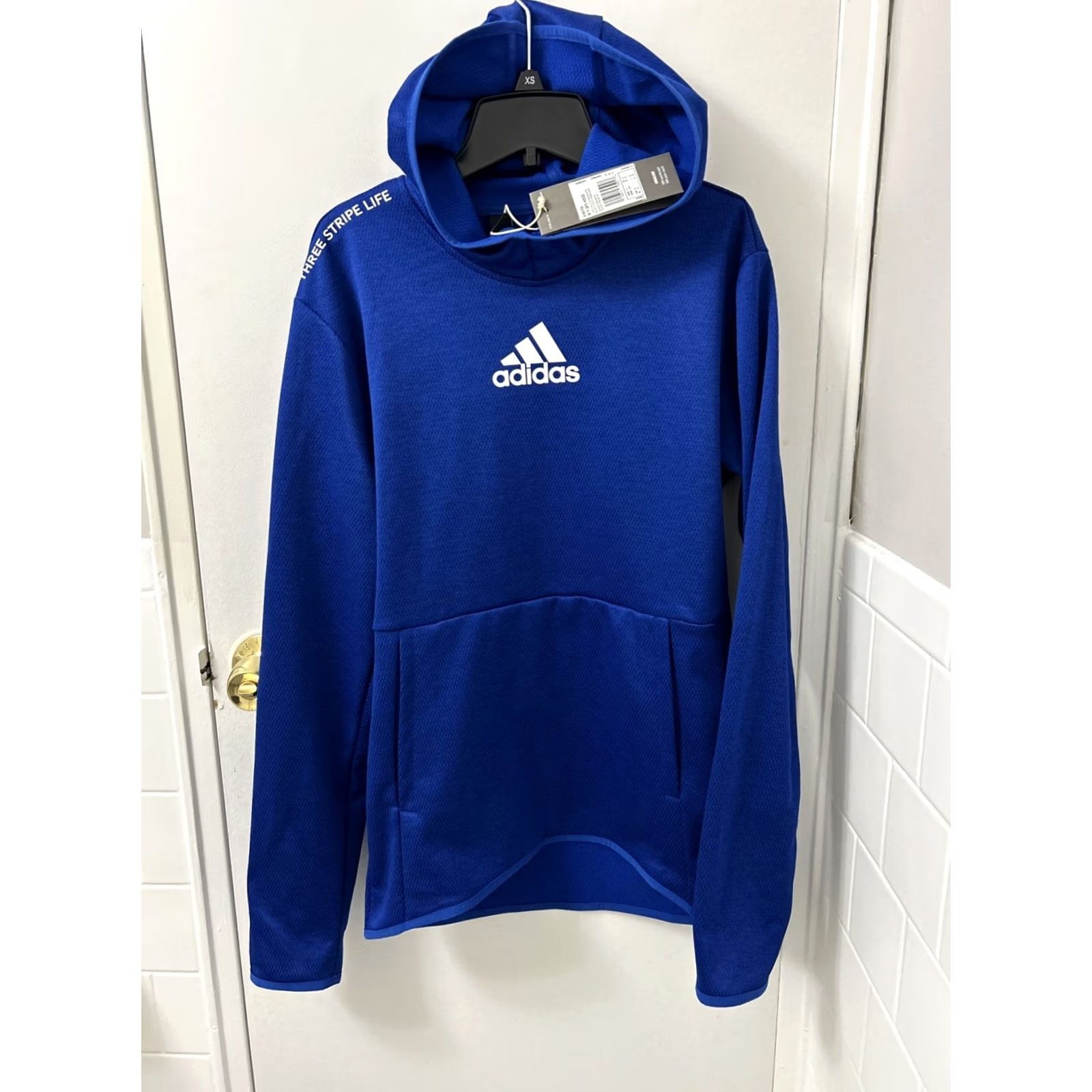 Adidas Adidas Hoodie Mens Small Royal Blue Ti GFX Logo Pullover Sweatshirt Sports Hoodie Mens Size US S / EU 44-46 / 1 - 2 Thumbnail