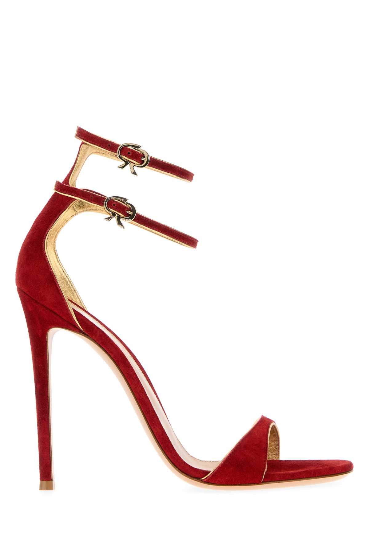 Gianvito Rossi Red Suede Visctorine Sandals Size US 6 / IT 36 - 1 Thumbnail