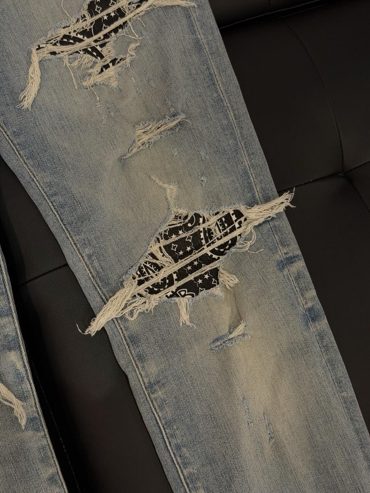 Amiri Size 31 - Amiri Blue Wrap Logo Jeans 100% Authentic Size US 31 - 8 Thumbnail