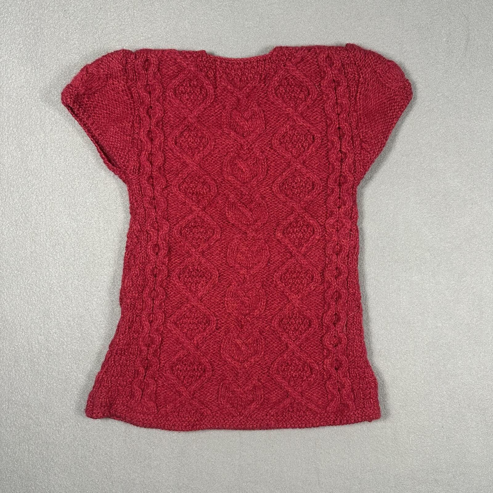 Aran Sweater Market Women’s Sweater Top Red Cable Knit Wool Vintage Size S / US 4 / IT 40 - 2 Thumbnail