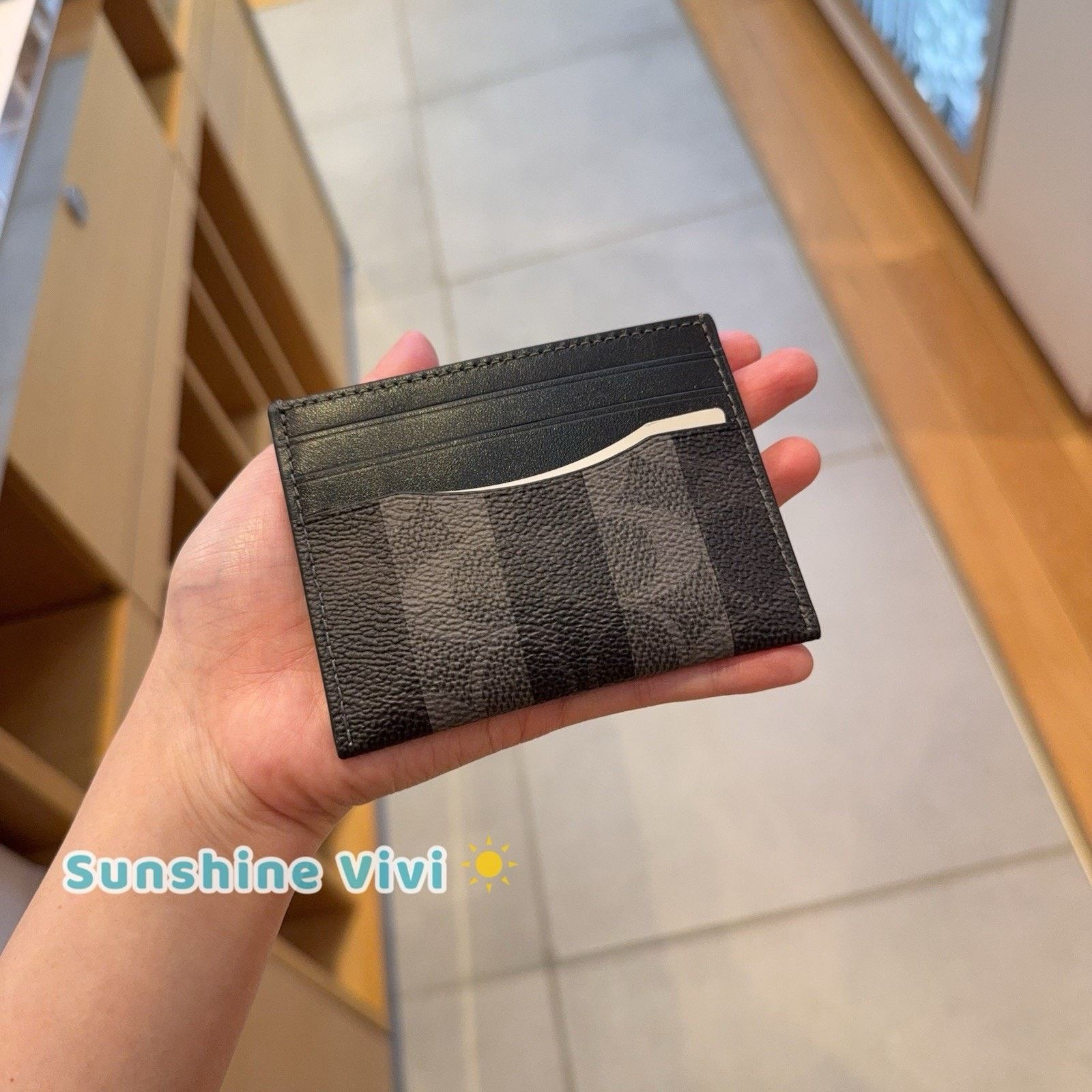 Coach NWT Coach Slim Id Card CaseIn With Stripes Black/Grey CEB97 Size ONE SIZE - 1 Thumbnail