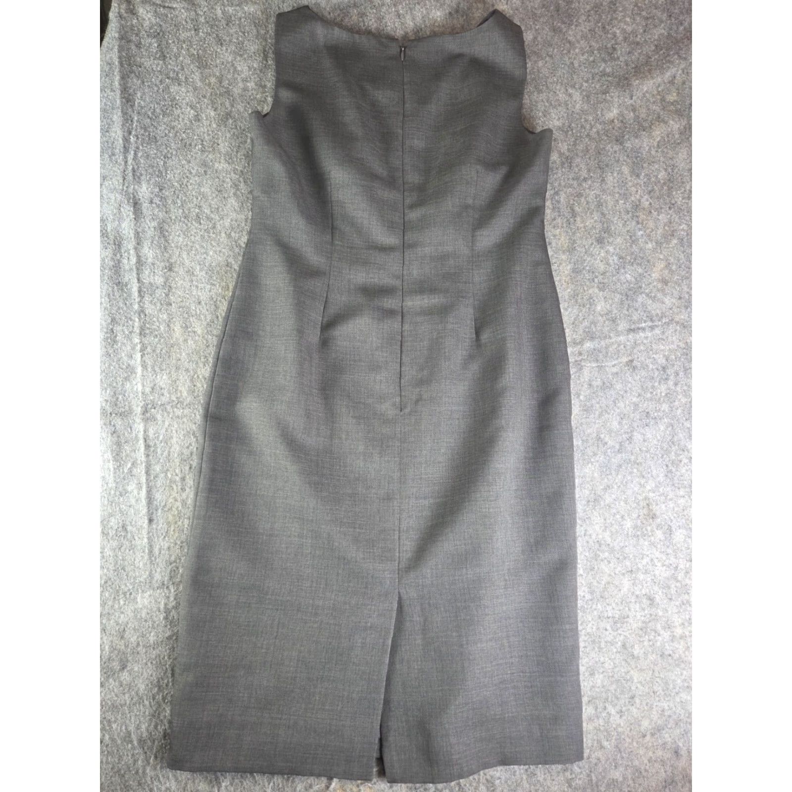 Kasper Kasper Tank Dress Kasper Separates Gray Sleeveless Knee Length Zip Back Slit Lined Petite 2P Women’s Workwear Casual Daytime Size XS / US 0-2 / IT 36-38 - 4 Thumbnail