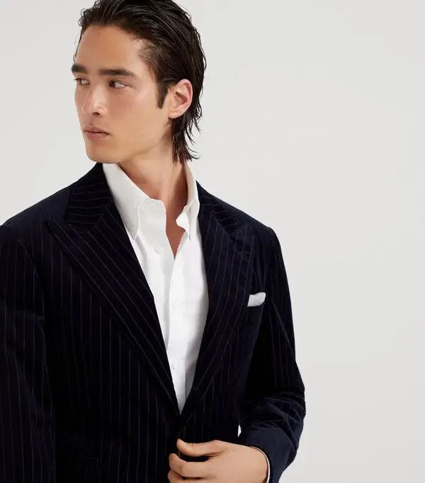 Brunello Cucinelli o1w1db10226 Suit Type Jacket in Navy Blue Size US S / EU 44-46 / 1 - 3 Thumbnail