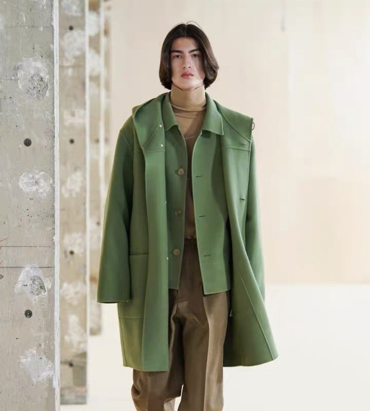 Auralee Auralee 22AW Grass Green Wool Hooded Coat J4 Size US XL / EU 56 / 4 - 4 Thumbnail