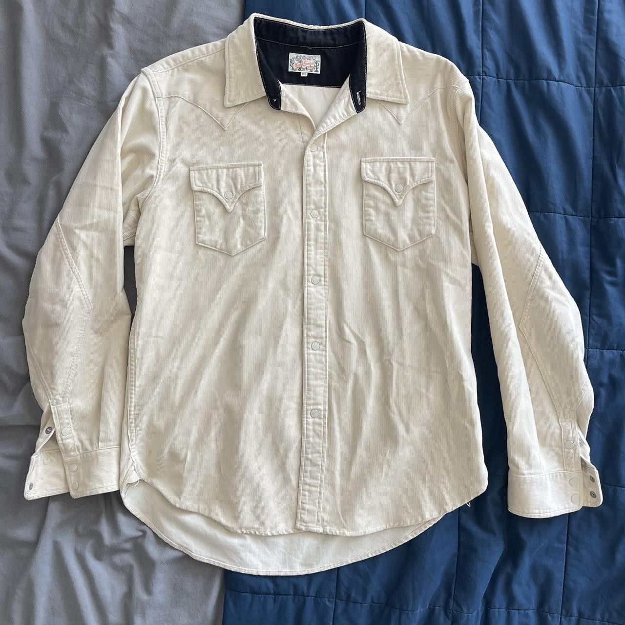 image of Mister Freedom Dude Rancher Western Snap Shirt in Cream, Men's (Size XL)