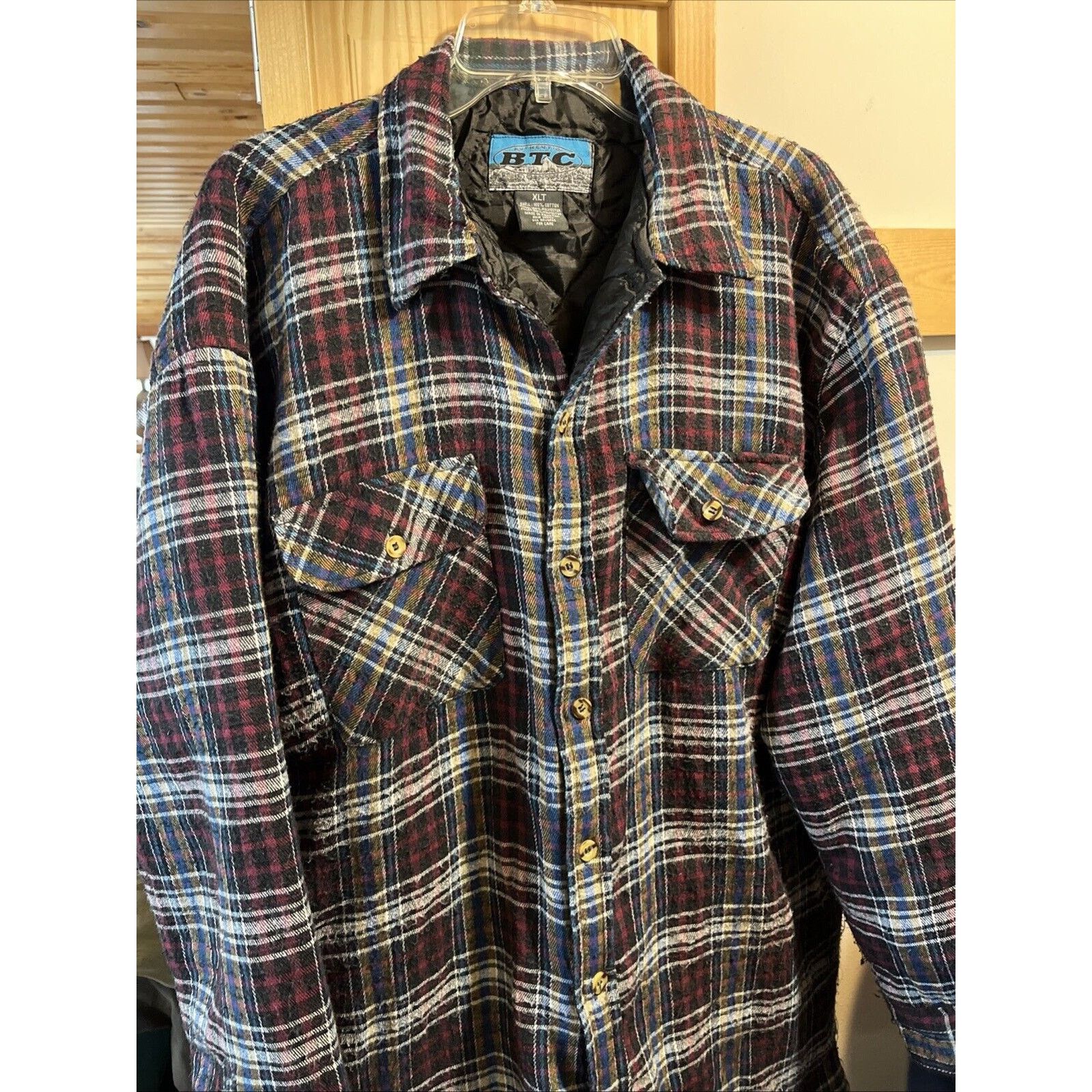 Other BTC VTG Men’s XLT Red Plaid Flannel Shirt Long Sleeve Cotton Size US XL / EU 56 / 4 - 7 Thumbnail