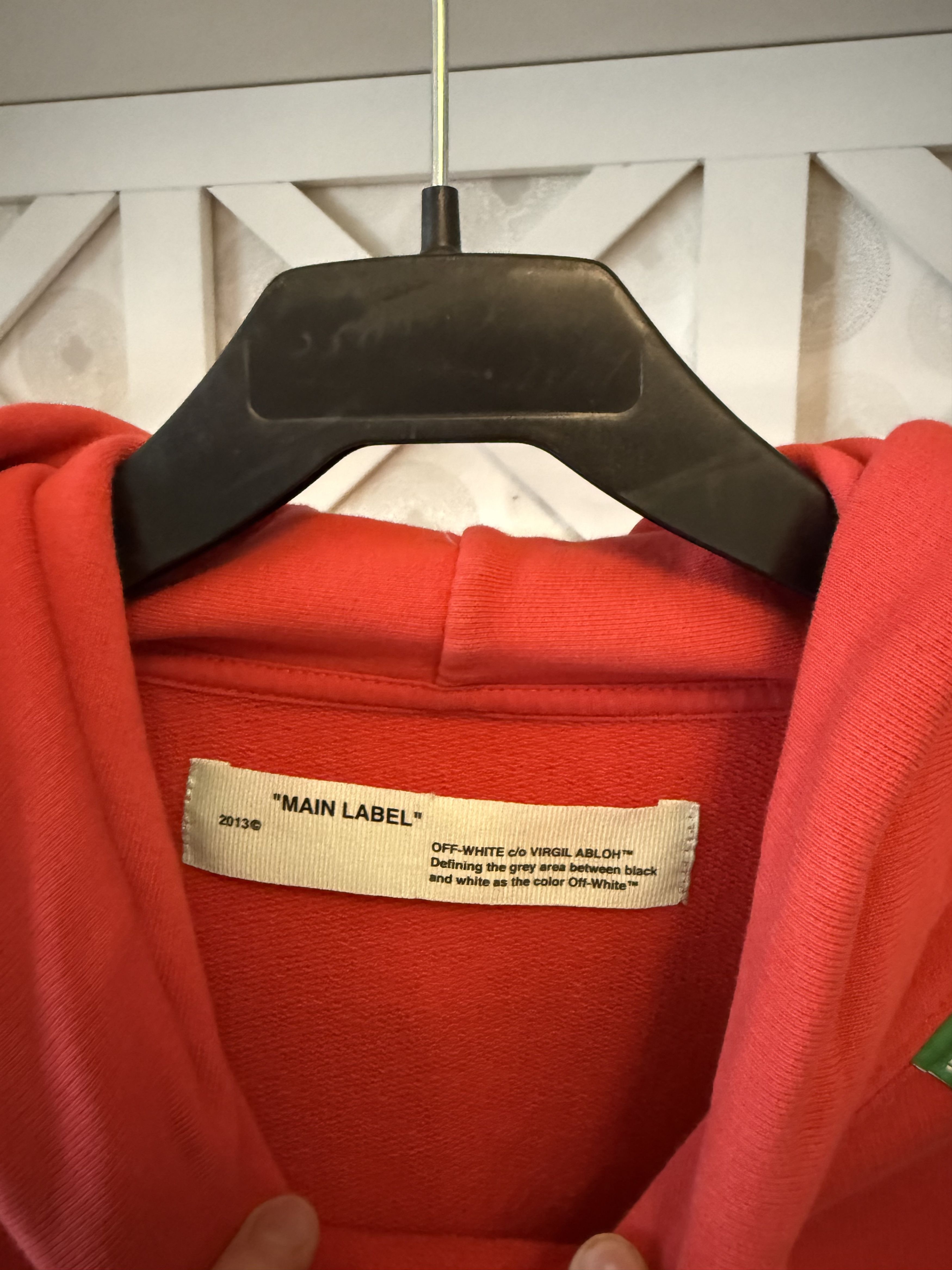 Off-White Off White Diag Stencil Hoodie Red (2019) Size US S / EU 44-46 / 1 - 4 Thumbnail