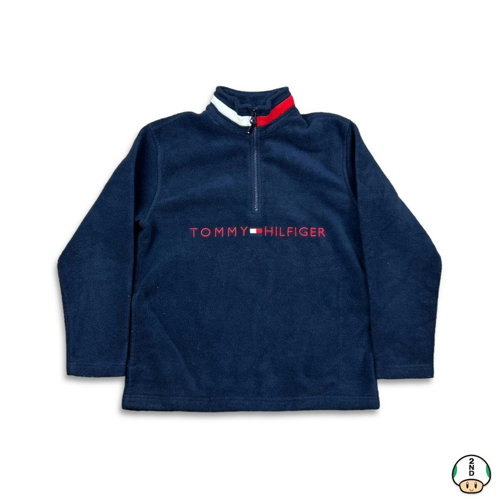 Streetwear Tommy Hilfiger Vintage Tommy Hilfiger Fleece Small Flag 1 4 Zip Outdoor 90s Jacket Grailed
