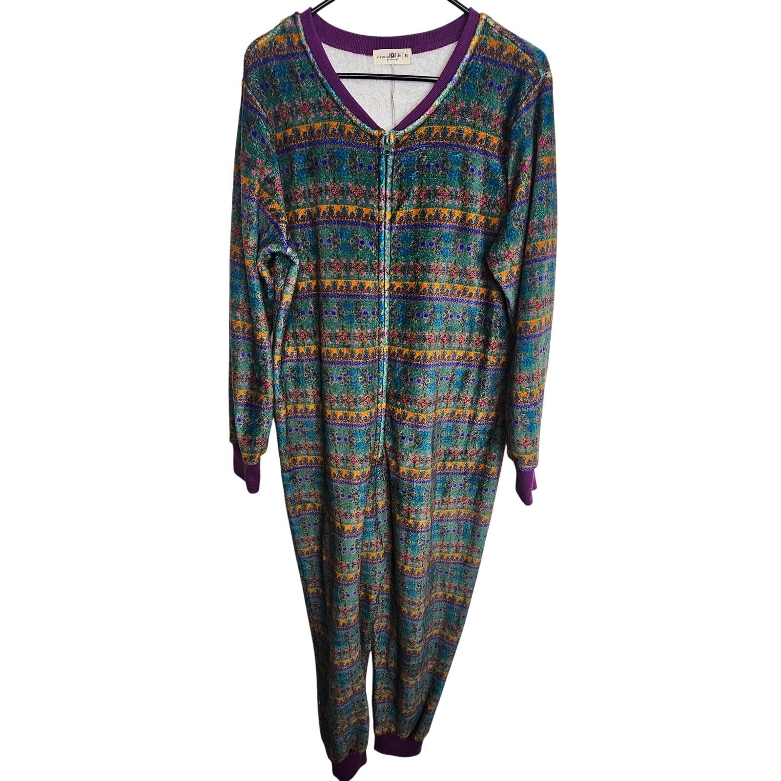 Natural Issue Natural Life Womens Fleece Floral Full Zip Fair Isle Pajamas Size 40" / US 18 - 2 Thumbnail