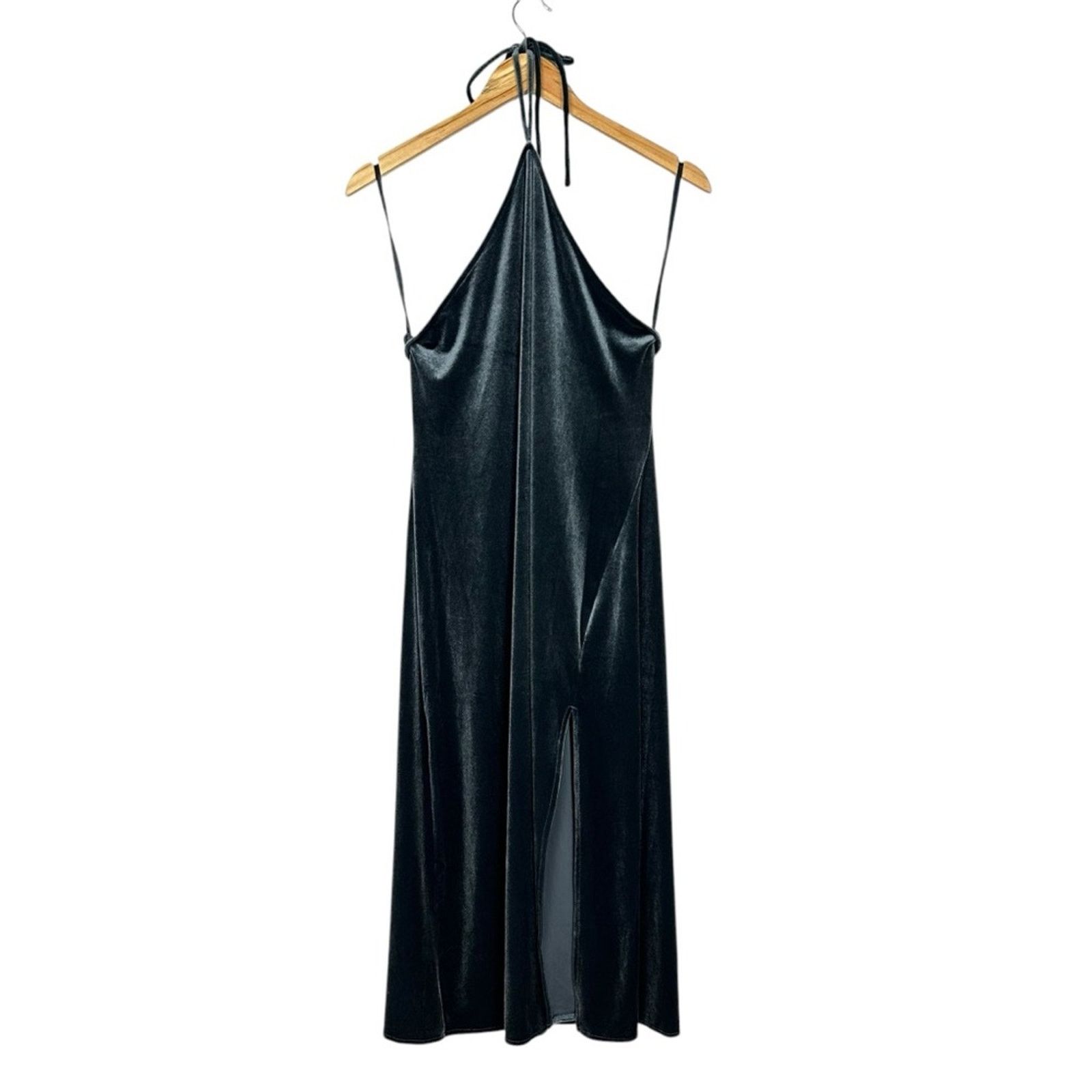 Banana Republic NWT Banana Republic Velvet Midi Slit Halter Dress Large Size L / US 10 / IT 46 - 4 Thumbnail