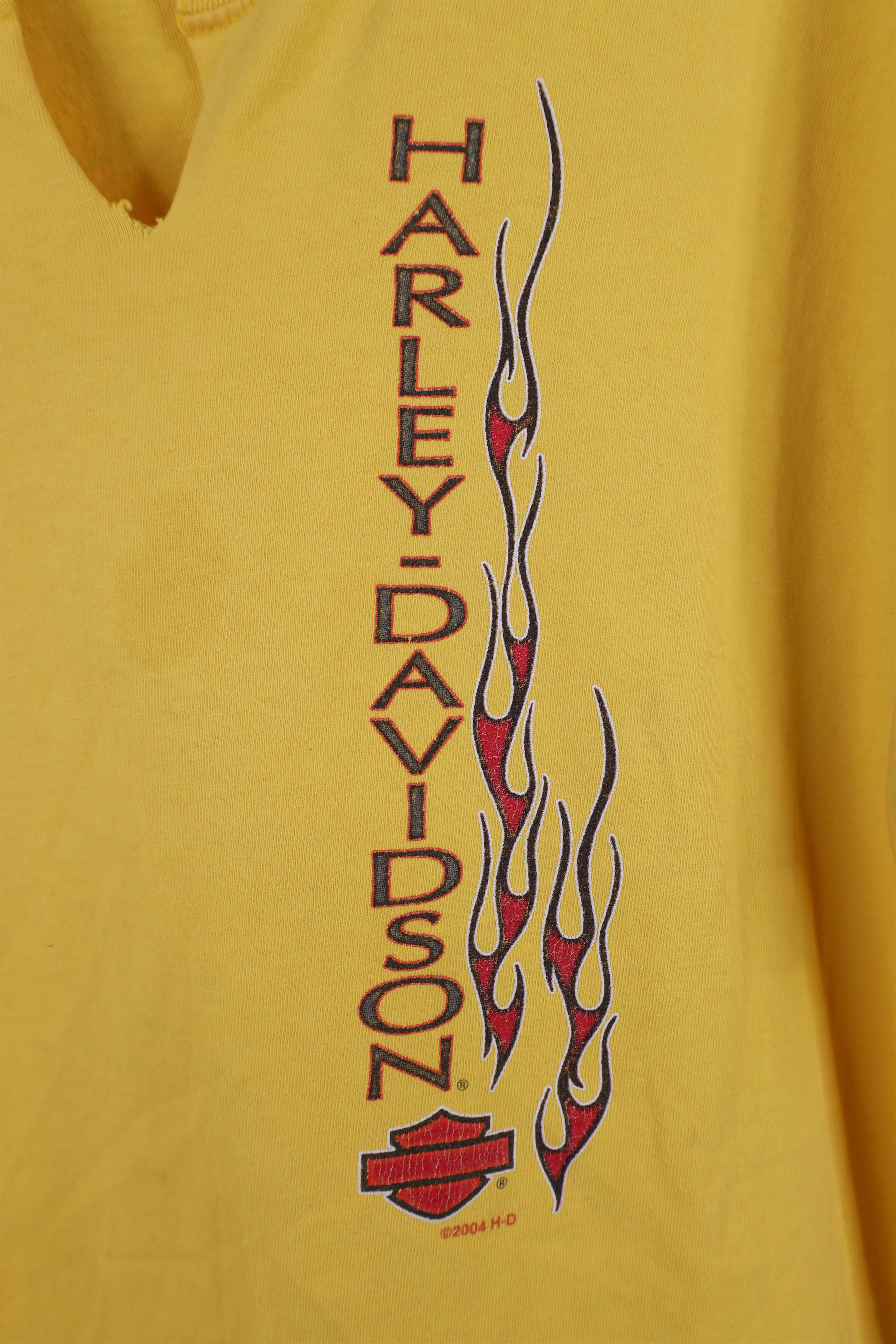 Harley Davidson × Vintage Vintage Y2K 2004 Harley Davidson Fire Flames T-Shirt USA Size US L / EU 52-54 / 3 - 4 Thumbnail