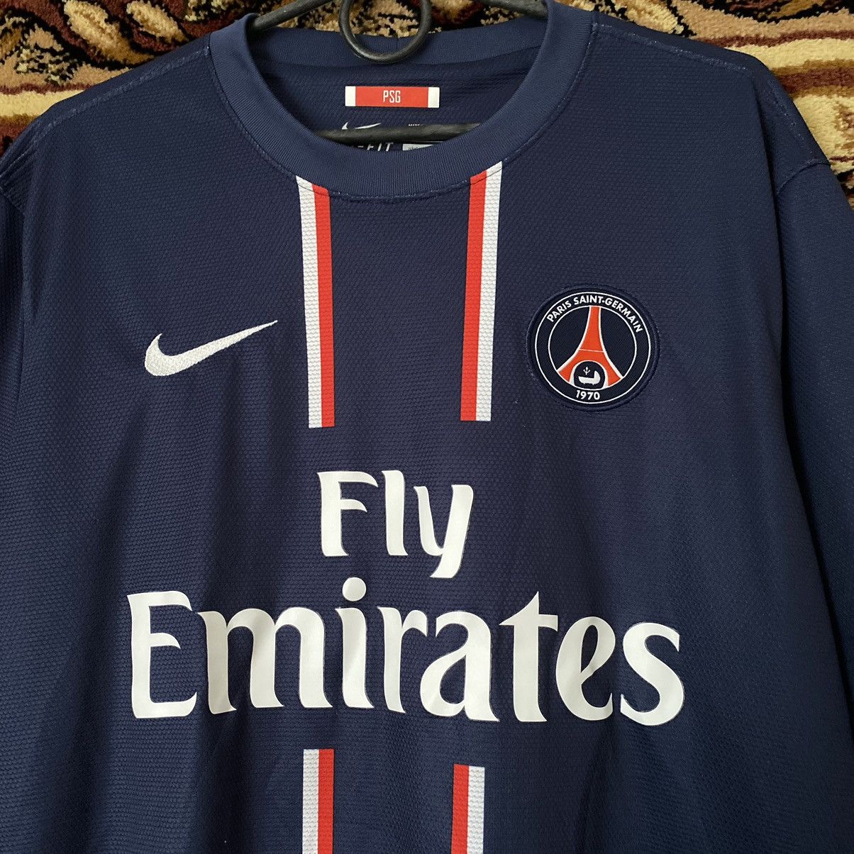 Nike PSG Nike Paris Saint-Germain 2015-16 Home Kit Soccer Jersey Size US L / EU 52-54 / 3 - 3 Thumbnail