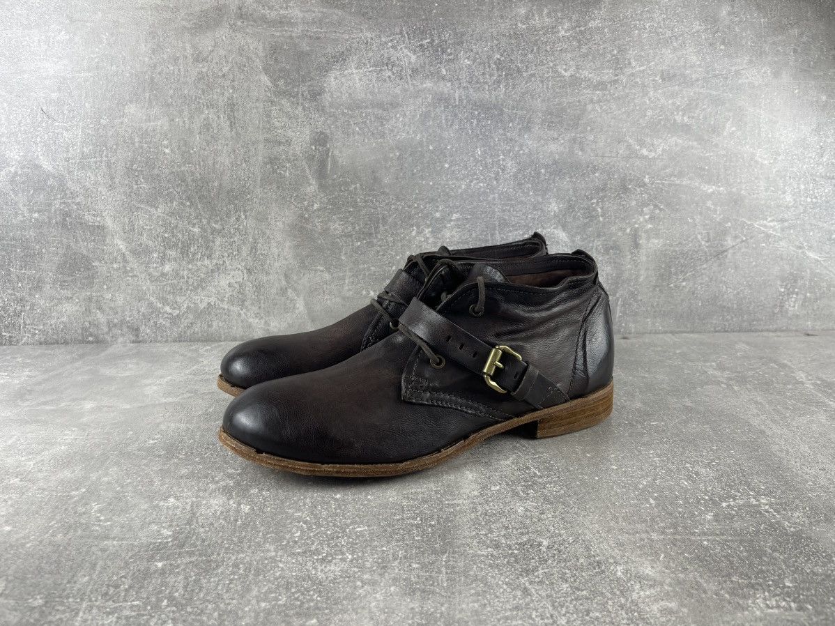 A.S.98 A.S.98 New Avant Garde brown Leather Buckle Belt Ankle Boots Size US 8 / EU 41 - 1 Thumbnail