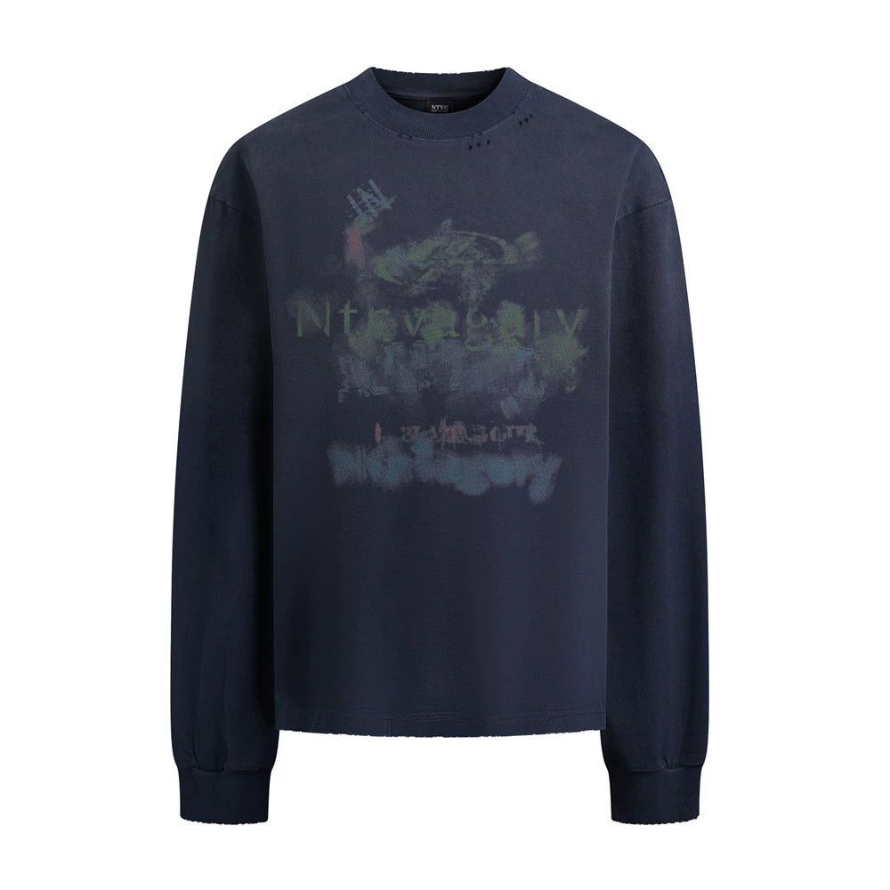 Vintage Men's punk distressed fuzzy letter T-shirt long sleeves Size US M / EU 48-50 / 2 - 1 Thumbnail
