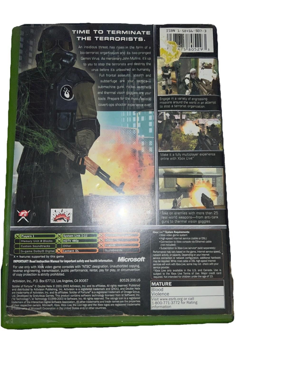 Other Soldier of Fortune 2-Double Helix - Microsoft Xbox CIB Size ONE SIZE - 4 Thumbnail