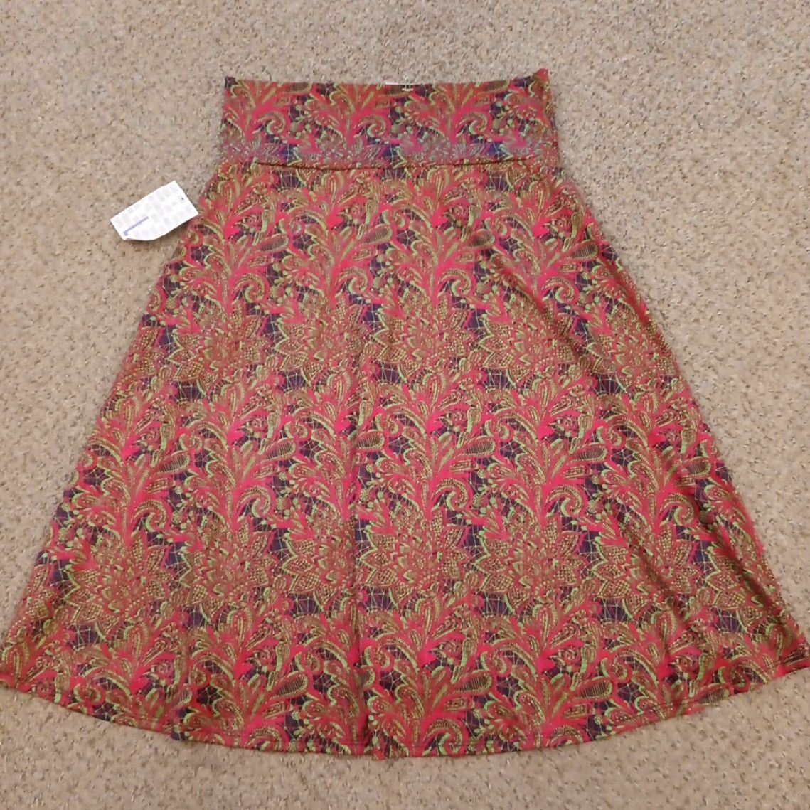 Vintage LuLaRoe Skirt Knee Length Pink Geometric A-Line Pull On L Women Regular VintageNo Size 36" / US 14 / IT 50 - 6 Thumbnail